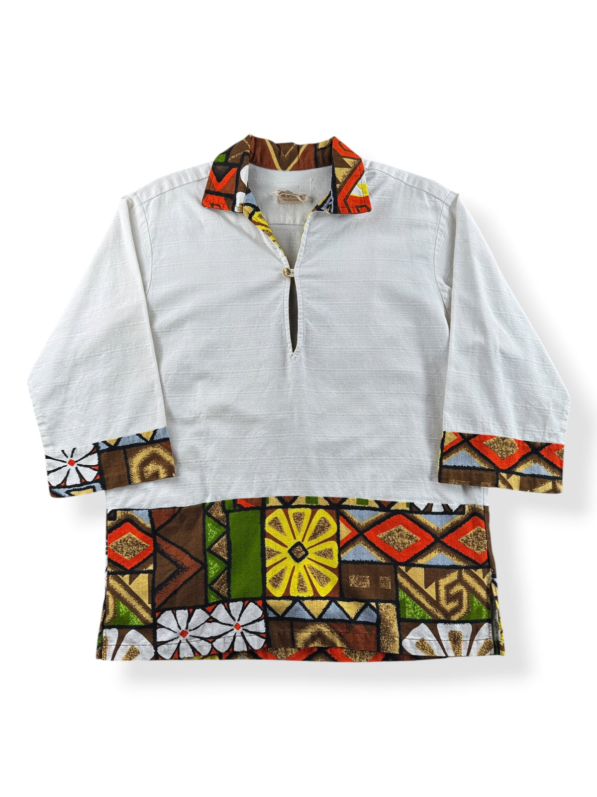Front of Vintage Polynesian Bazaar Aloha Pullover Shirt SZ M