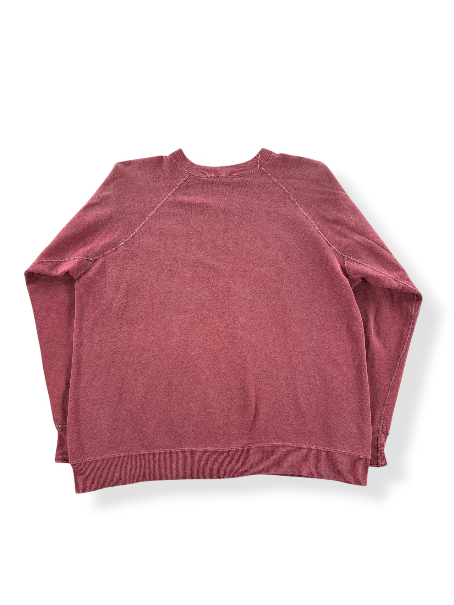 Back of Vintage Gusseted Blank Pink Crewneck SZ M