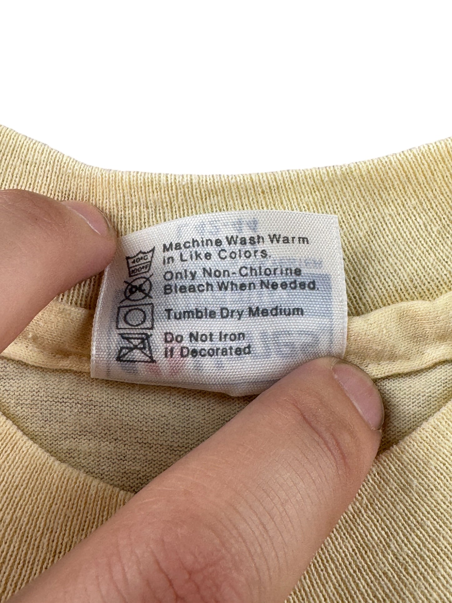 Back of tag on Vintage If You Schmooze Anti-Toad Tee SZ L (Fits M)