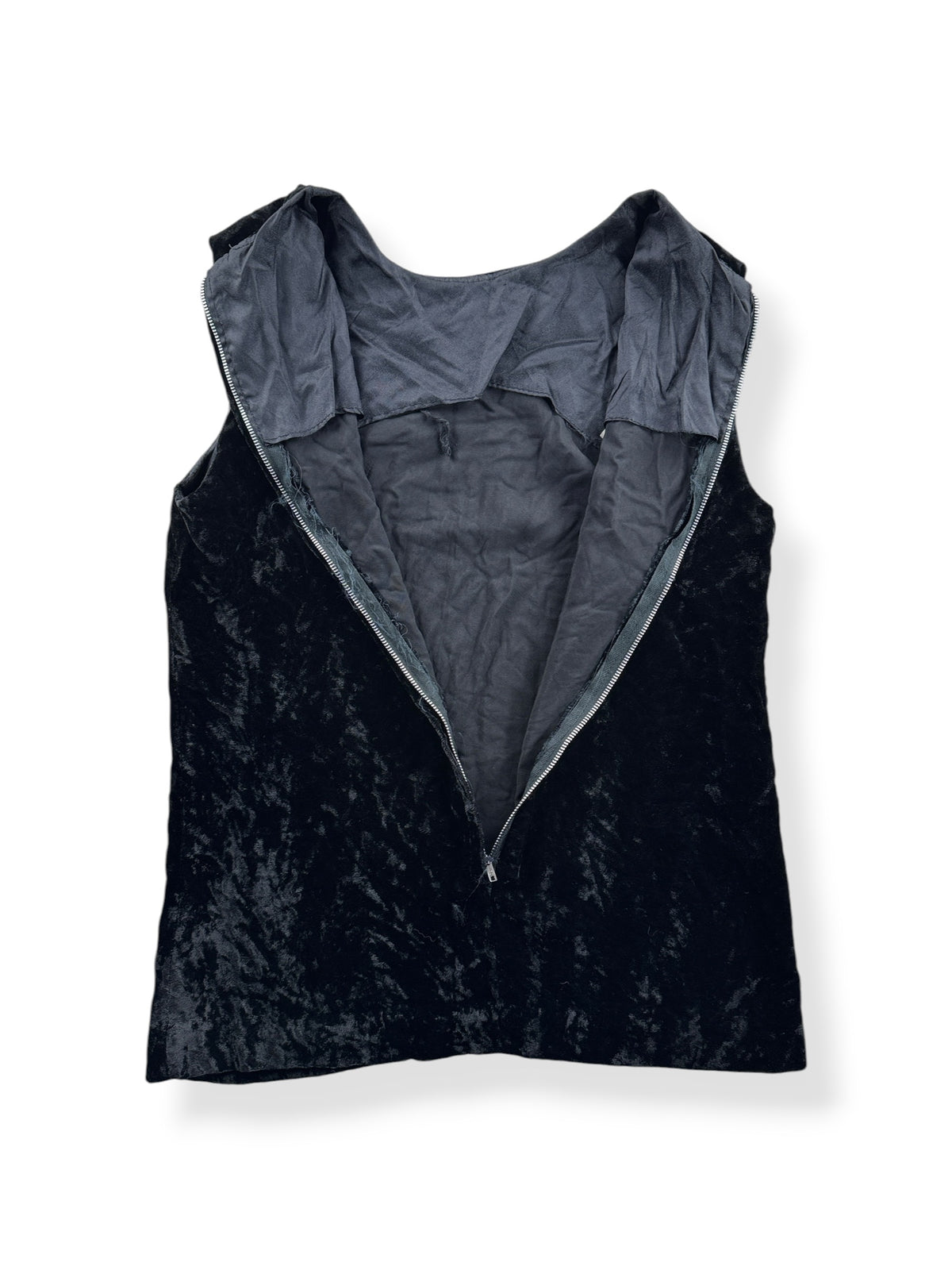 Open zipper on Vintage 1950s Velvet Top SZ S