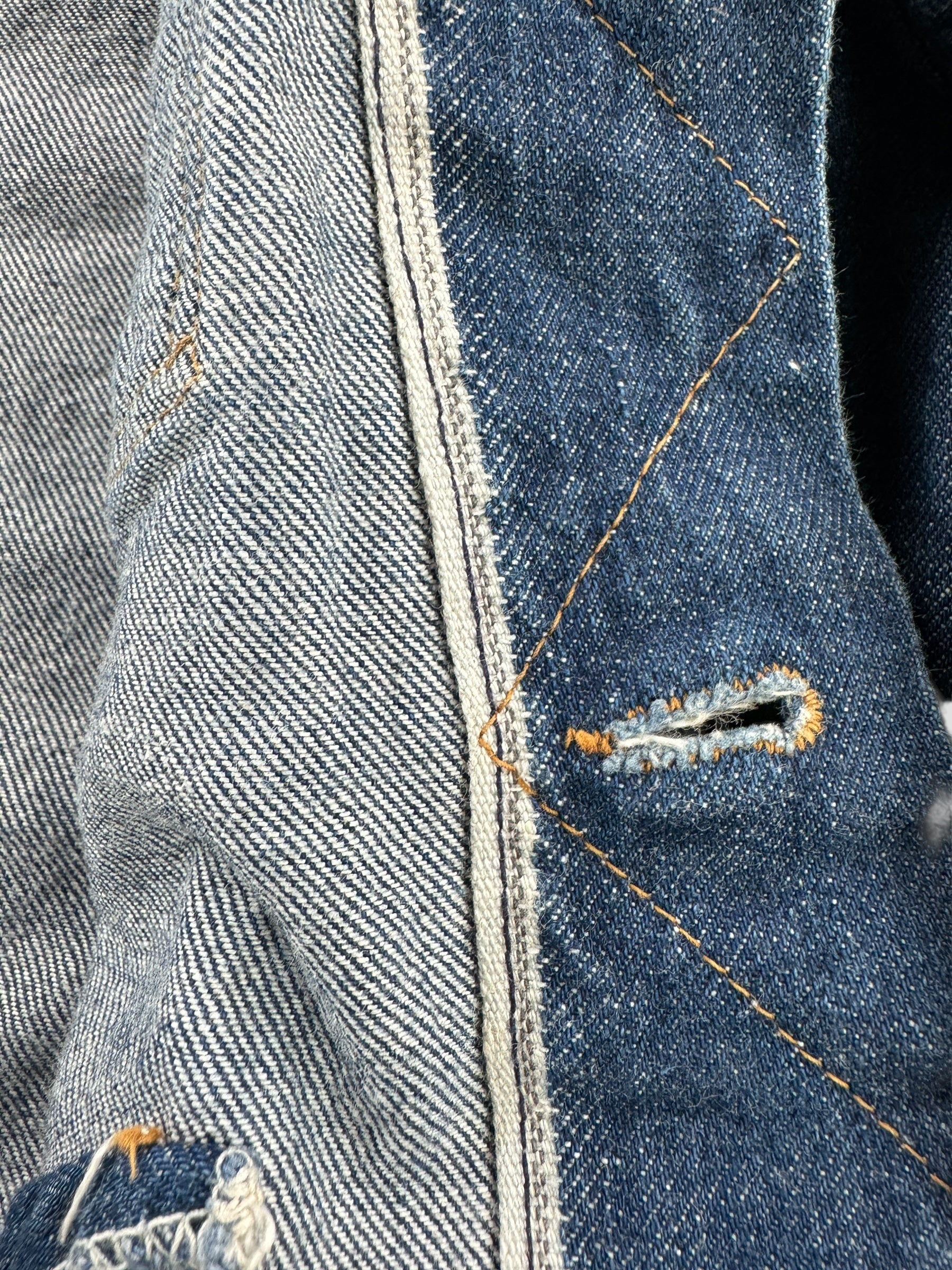 Selvedge on Vintage Women's Dark Maverick 3 Pocket Denim Jacket SZ XS