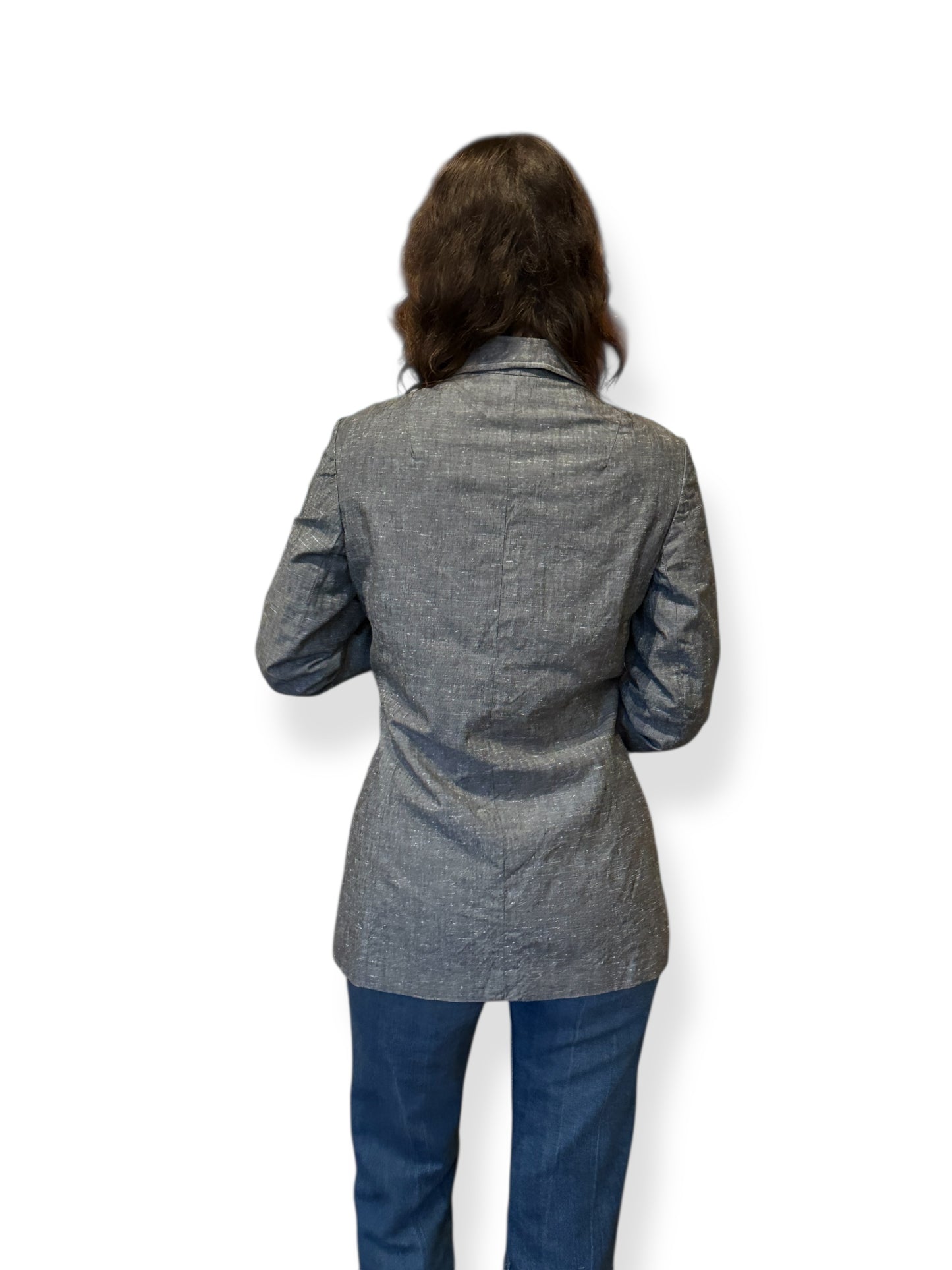 Back of Vintage 60s Silk Blend Blazer SZ S