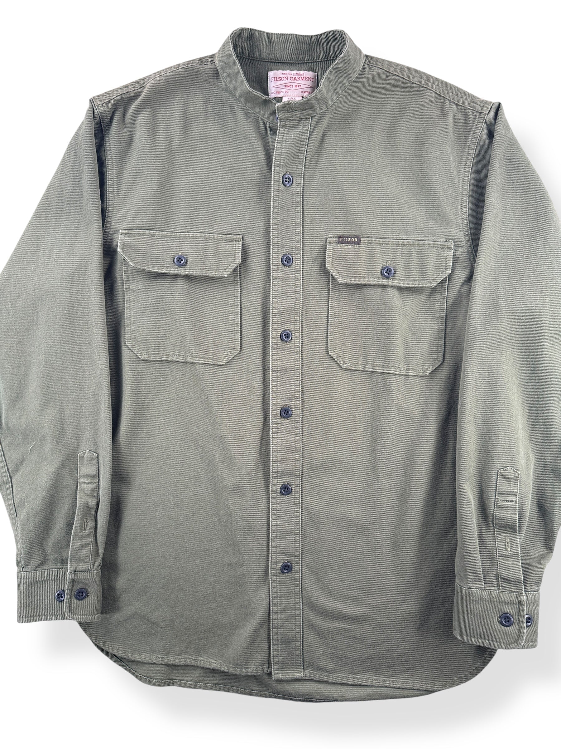 Front Close Up of Filson Production Sample Shirt Jacket SZ M