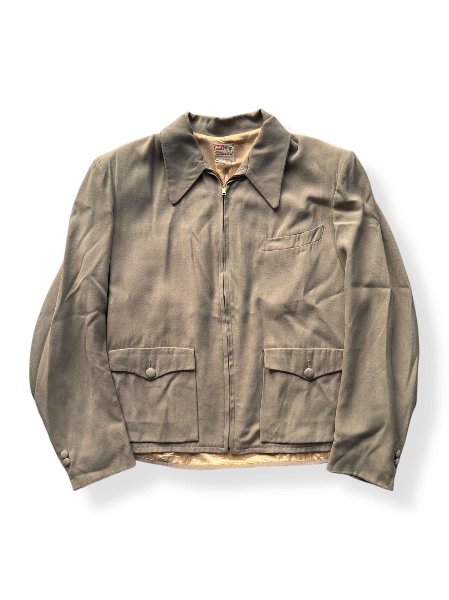 Front of Vintage Levi's Short Horn Gabardine Jacket SZ L