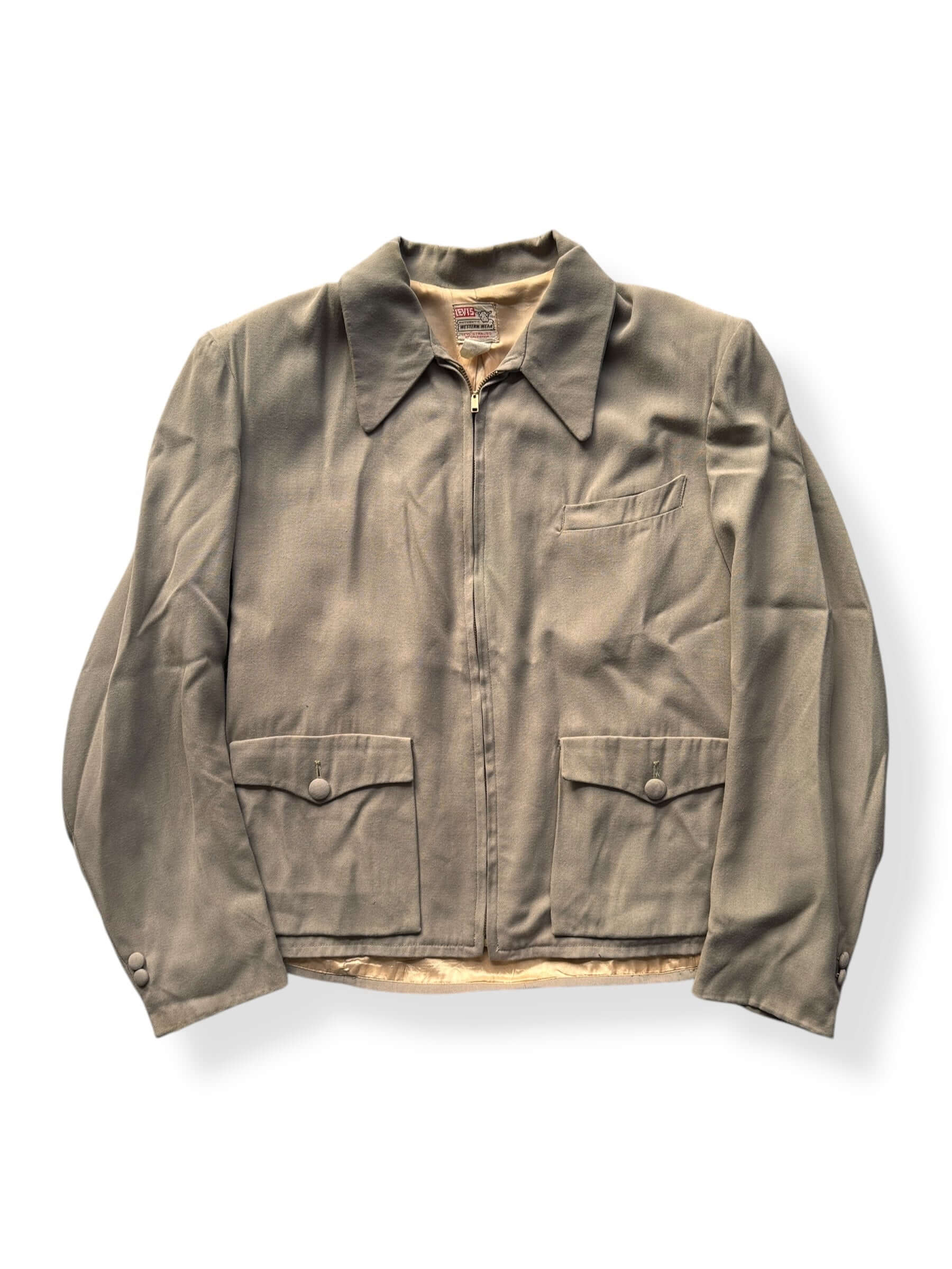 Front of Vintage Levi's Short Horn Gabardine Jacket SZ L