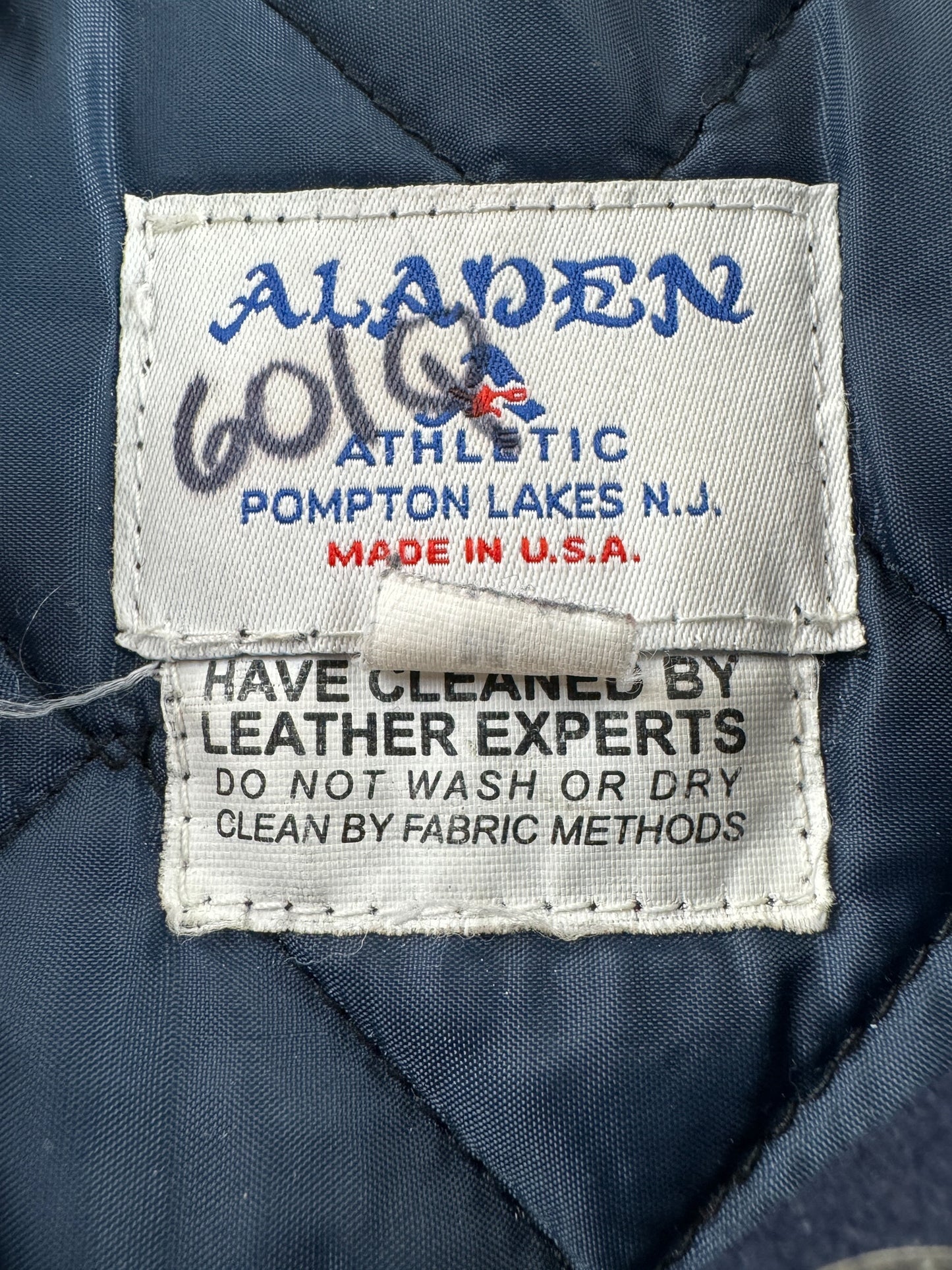 Label on Vintage Hackensack Comets Baseball Varsity Jacket SZ M