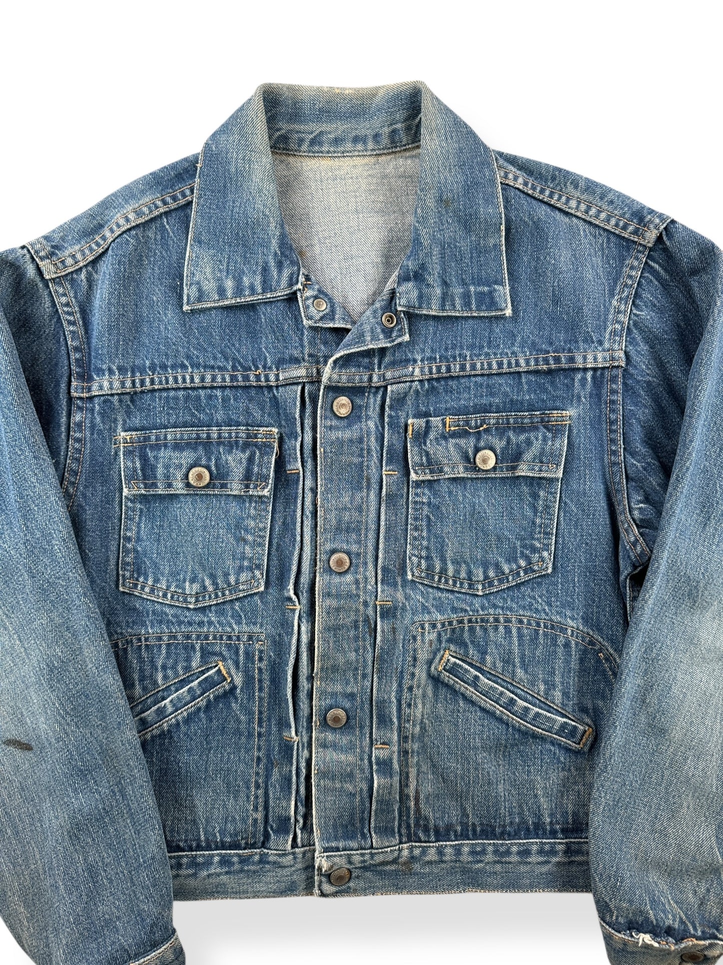 Front Close Up of Vintage Customized Ranchcraft Denim Jacket SZ M