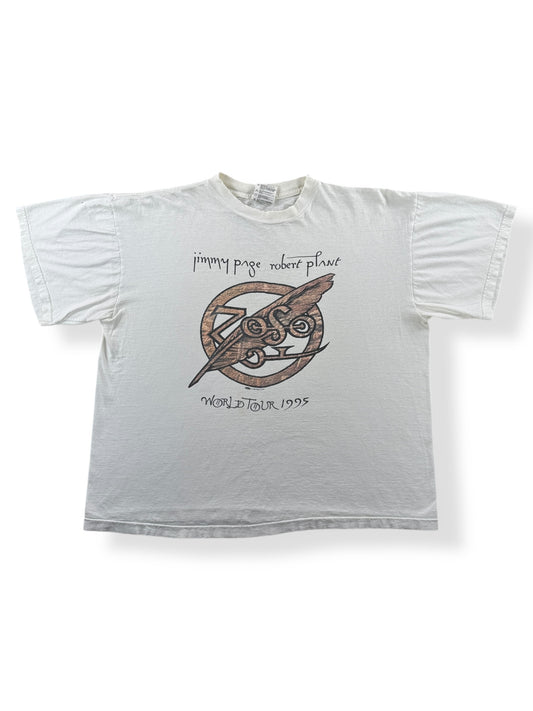 Front of Vintage 1995 Winterland Robert Plant Jimmy Page World Tour Tee SZ XL