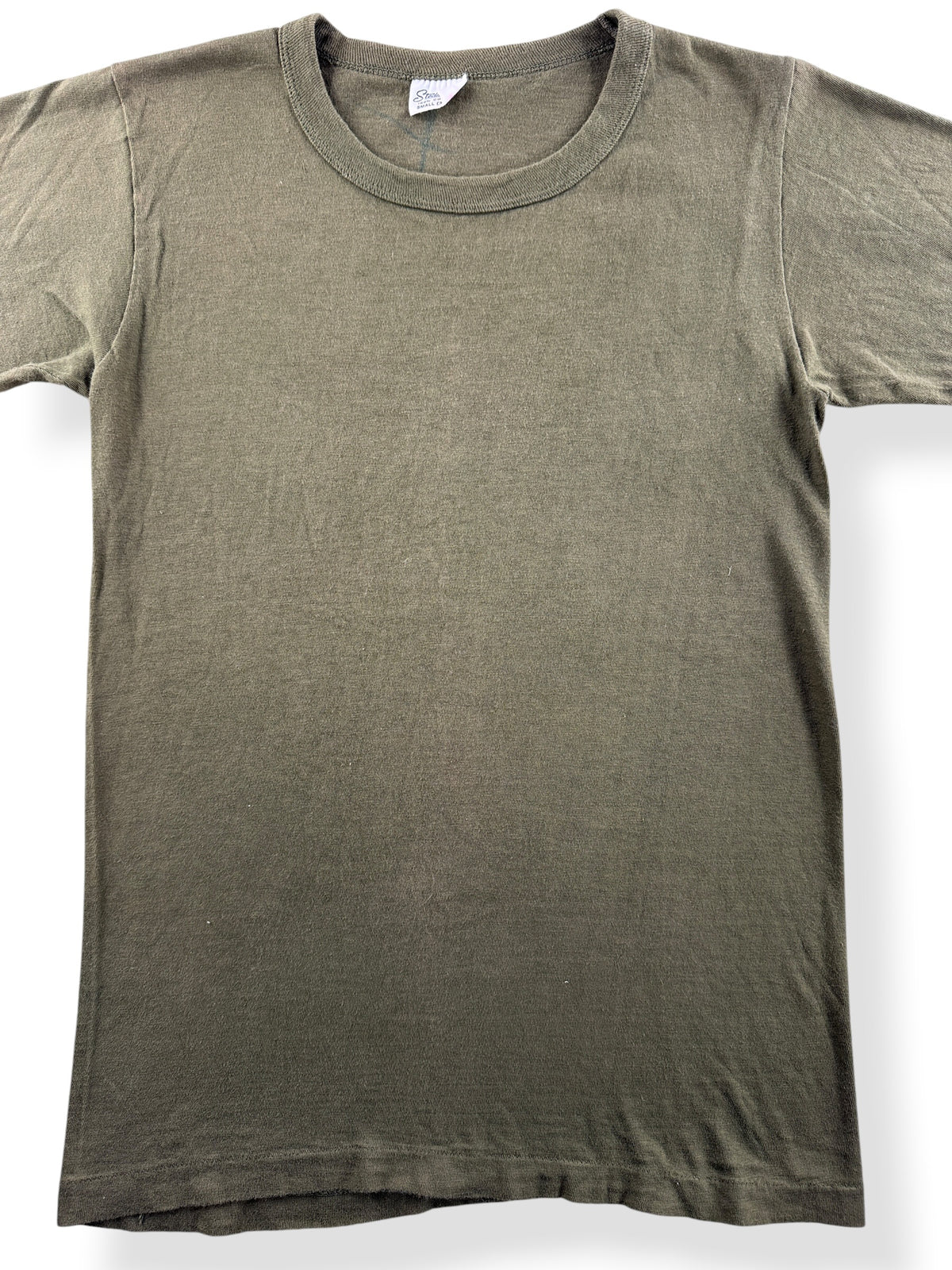 Close-up of Vintage 50s Stedman Blank Green Tee SZ S (Fits XS)