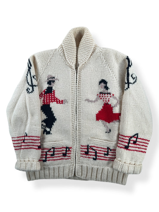 Front of Vintage Mary Maxim Hoedown Cowichan Sweater SZ L