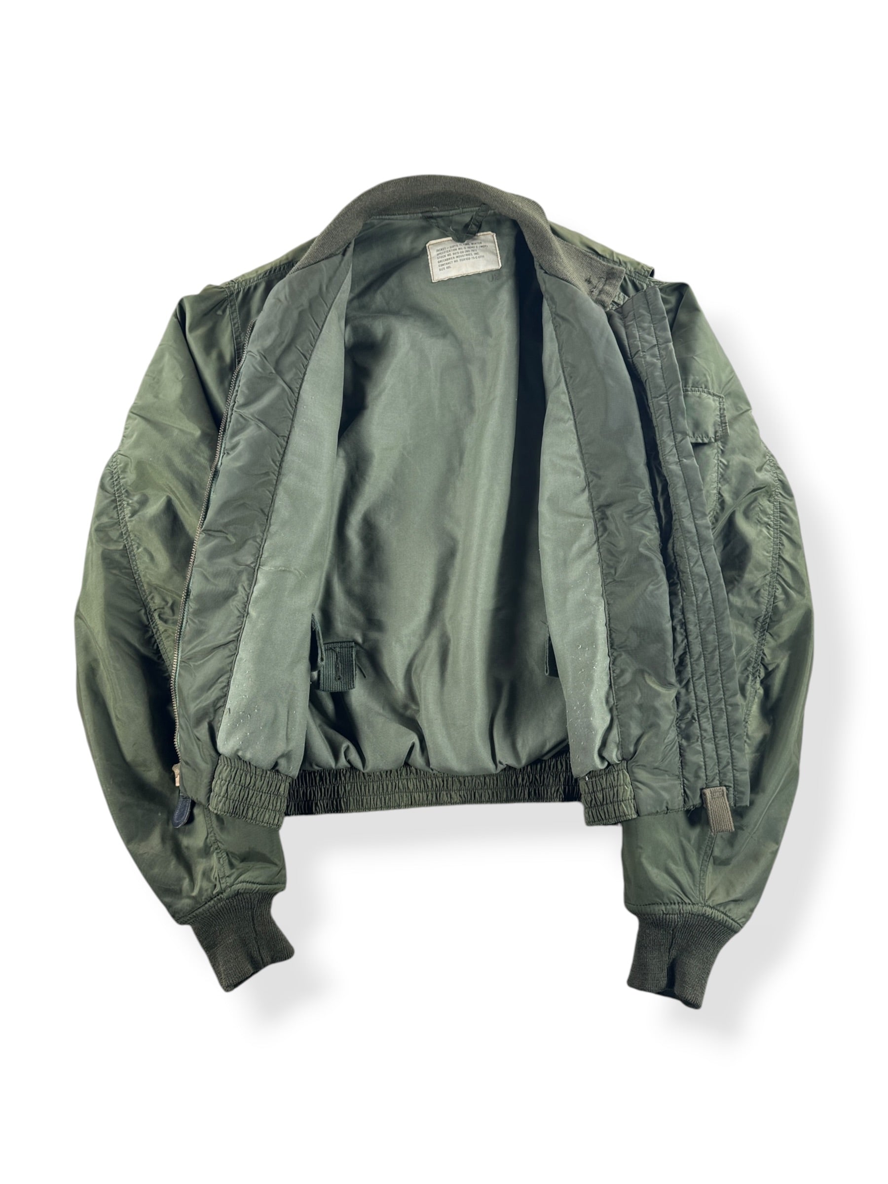 Inner lining on Vintage Vietnam Era G8 Flyers Jacket SZ 40