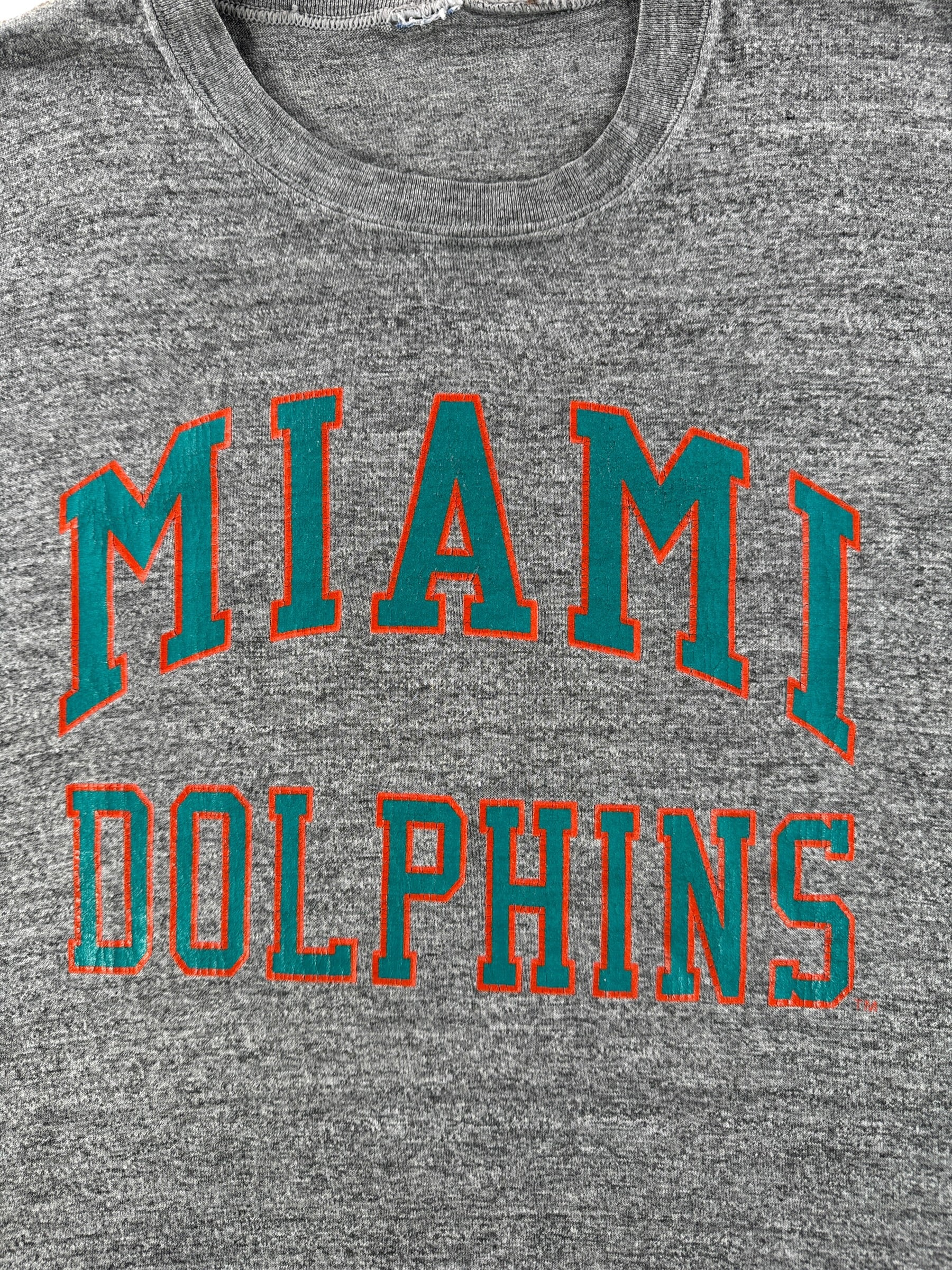 Graphic of Vintage Miami Dolphins Russell Tee SZ XL (Fits L)