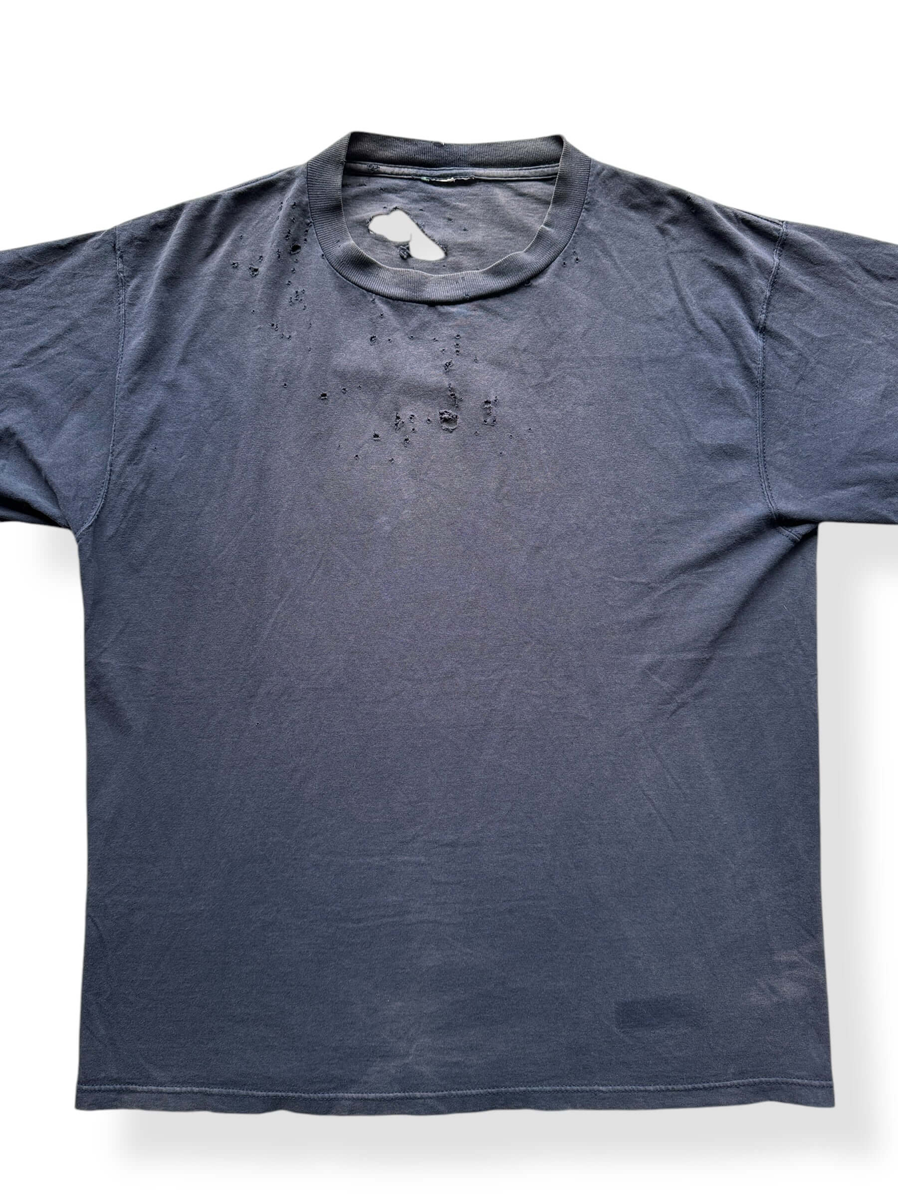 Front of Thrashed Black Blank Tee SZ XL