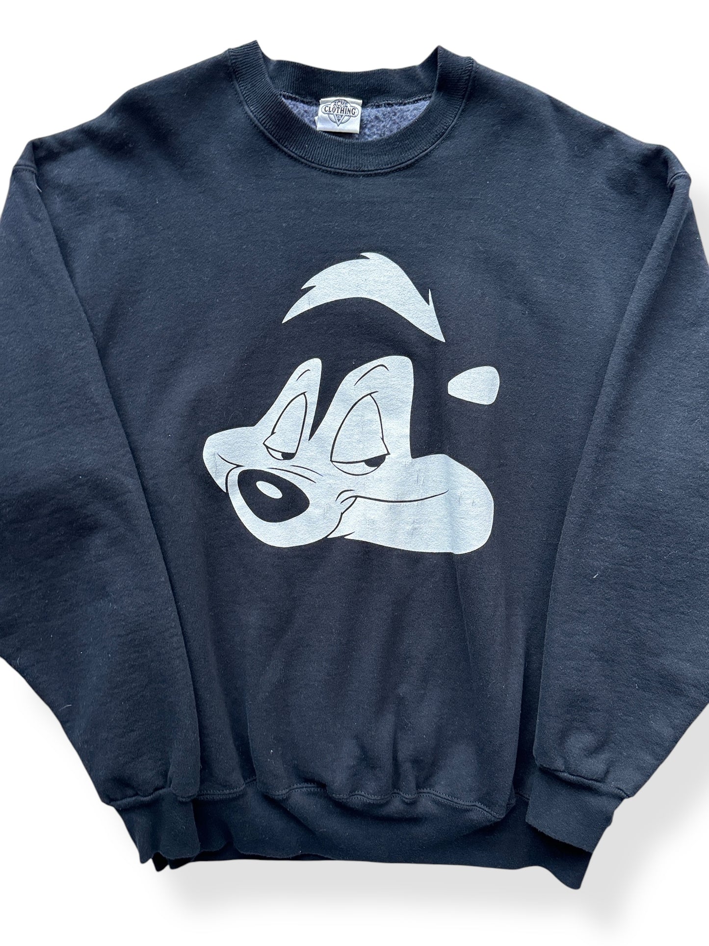 Front Close Up of Vintage Pepe Le Pew Acme Clothing Crewneck SZ XL