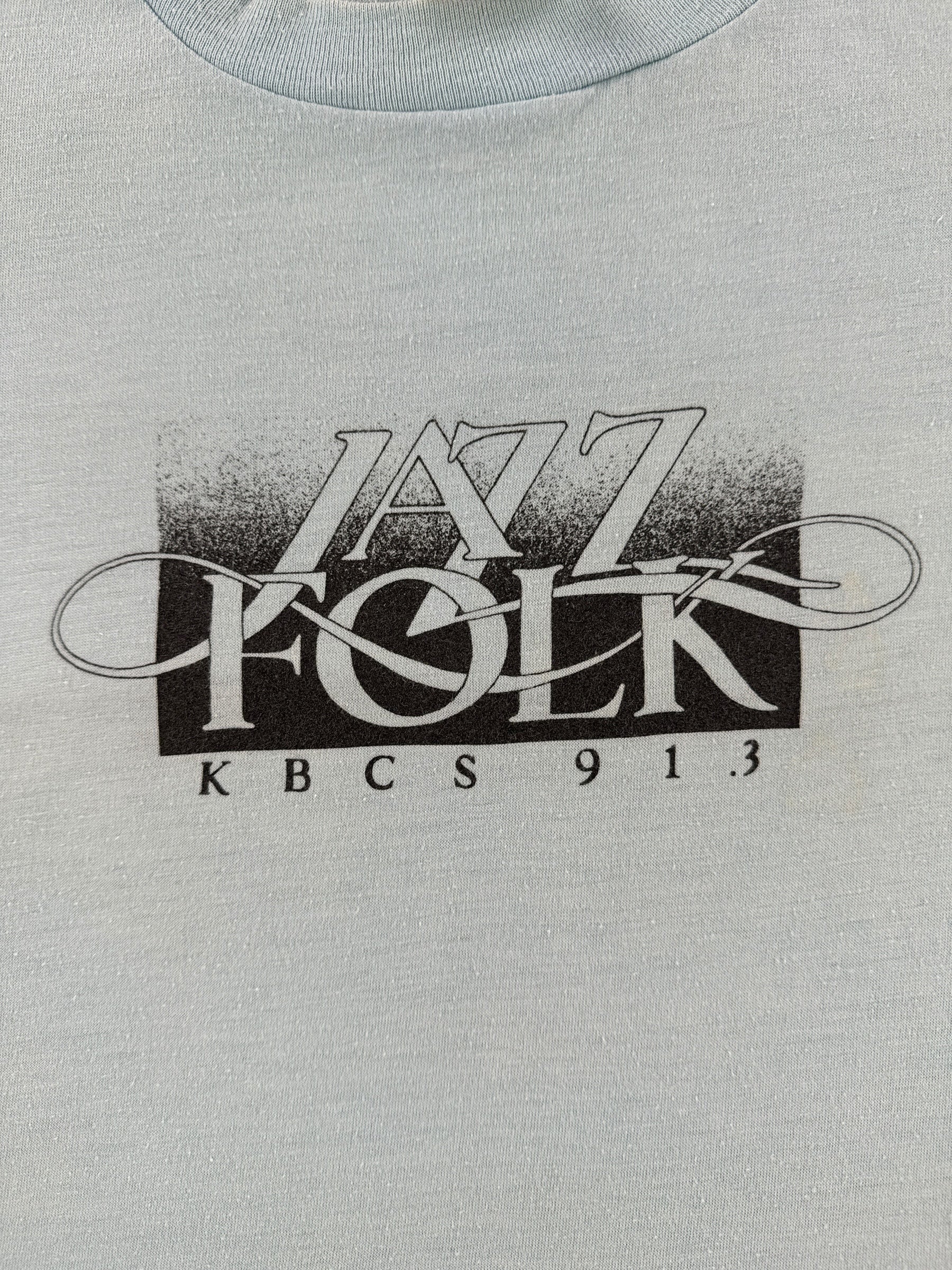 Front Graphic of Vintage KBCS Jazz Folk Tee SZ L