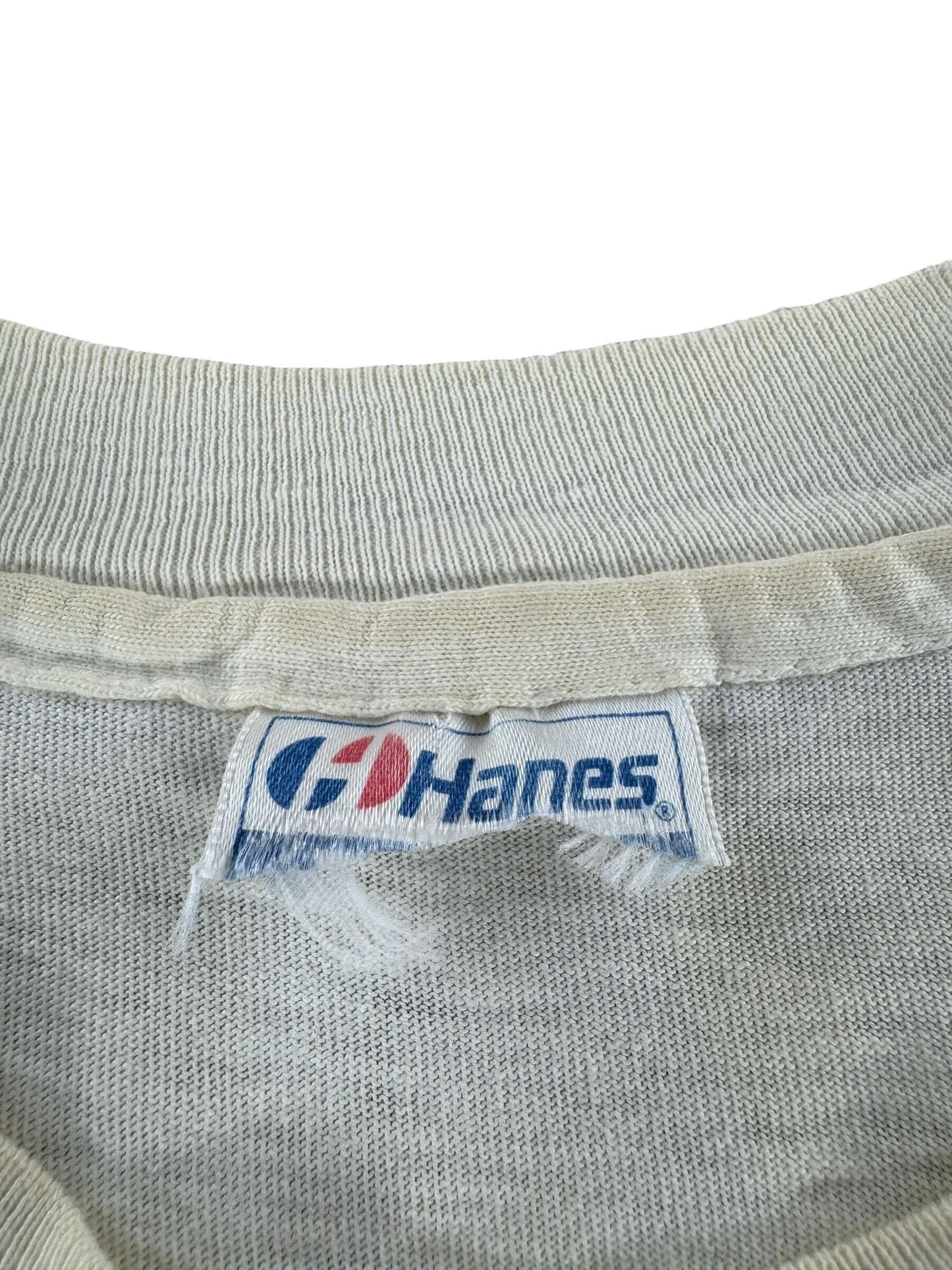 Tag on Vintage Comcast I Survived The '91 Meridian Fire Tee SZ L