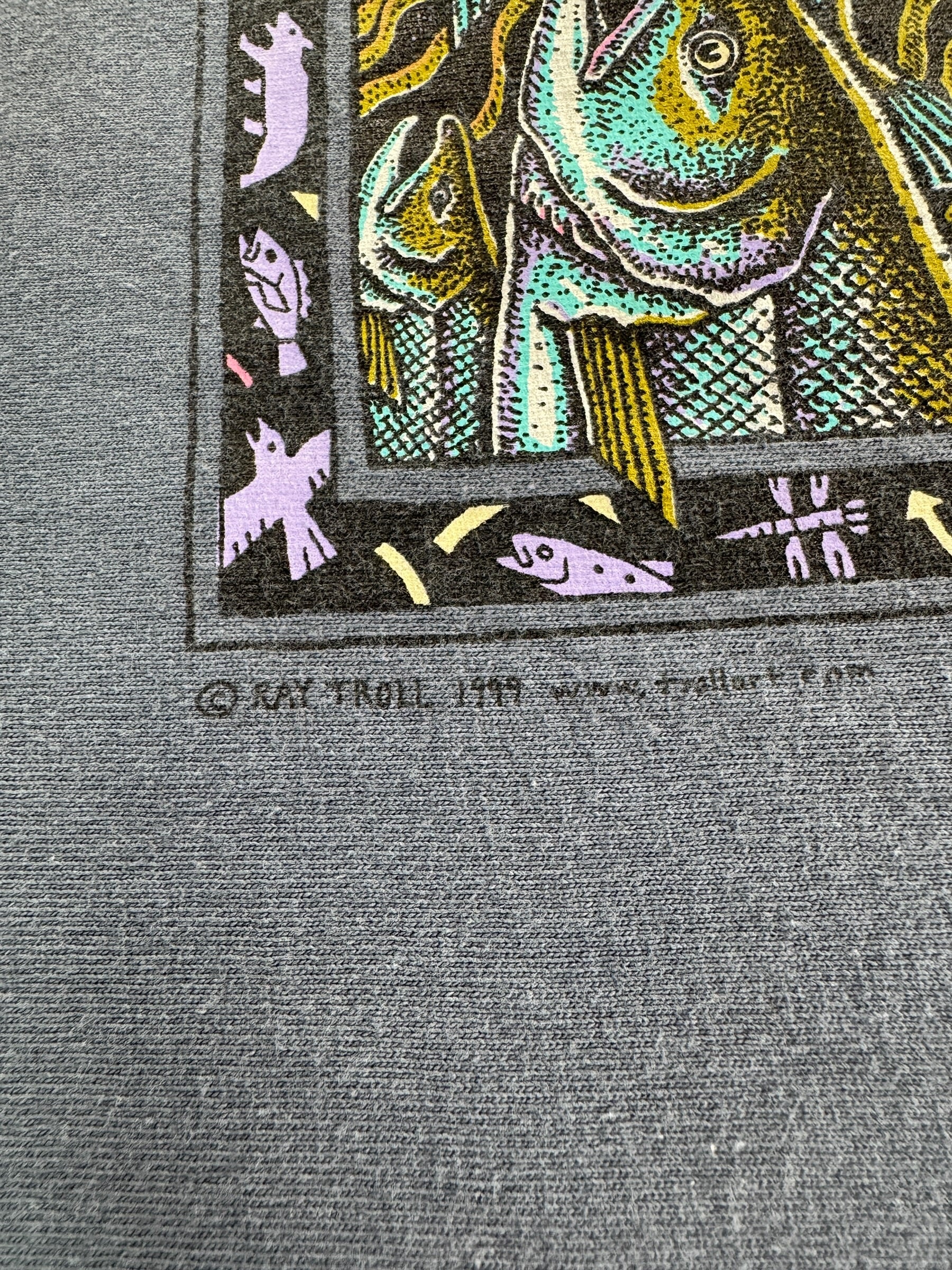 Trademark Date on Vintage 1999 Ray Troll Preserve The Balance Tee SZ L