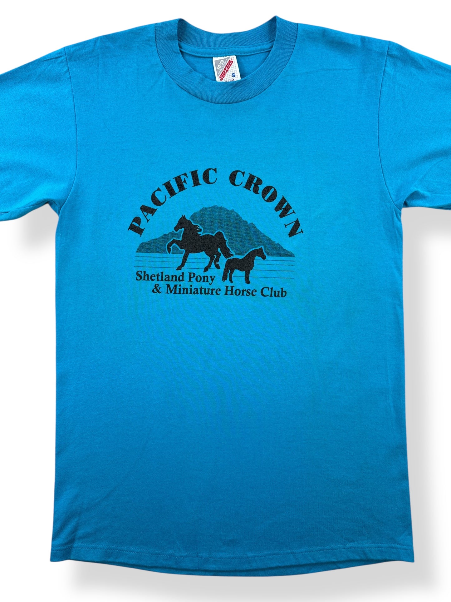 Front Close Up of Vintage Pacific Crown Shetland Pony Tee SZ S