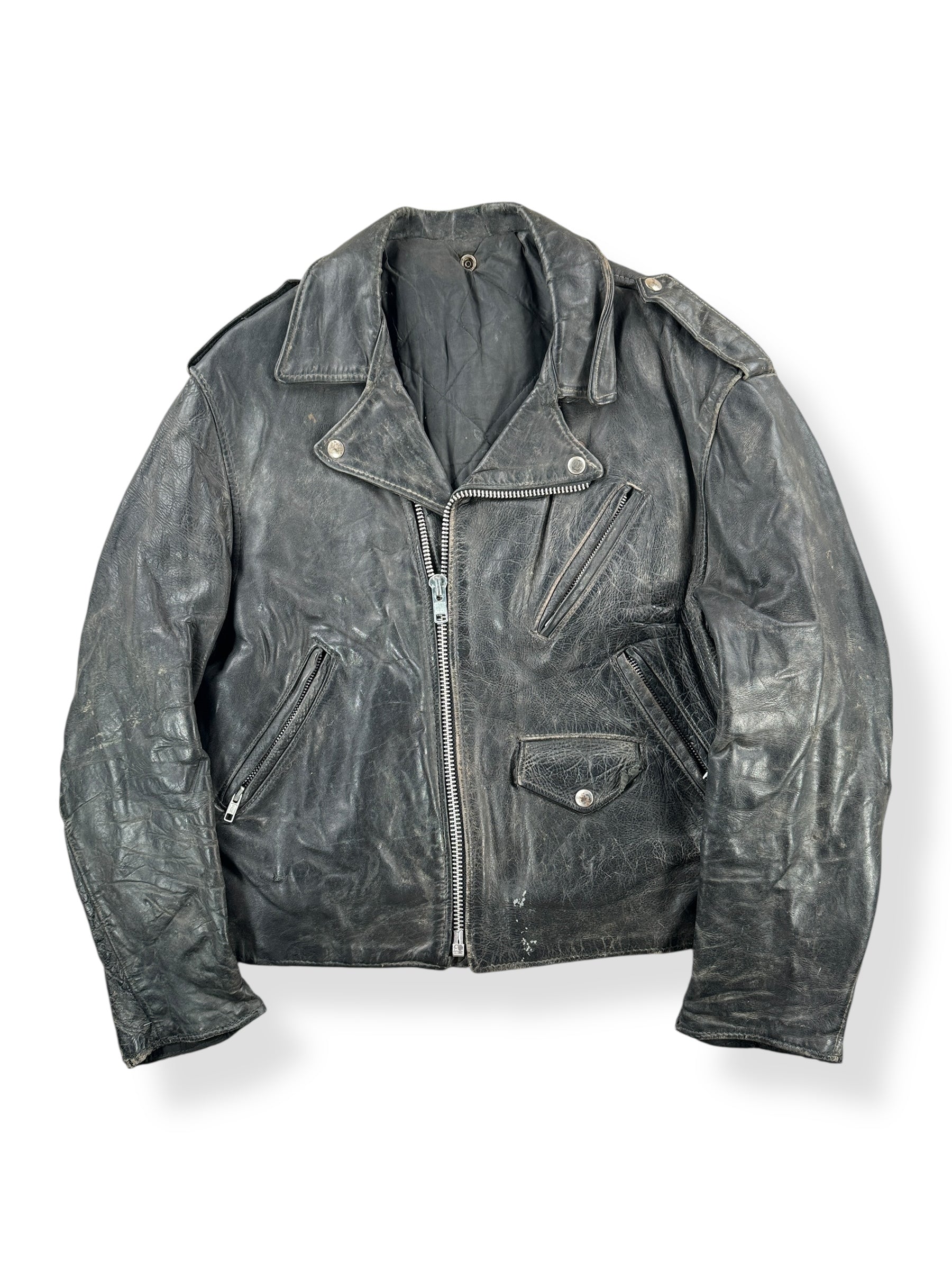 Front of Vintage 60s/70s Leather Jacket SZ M