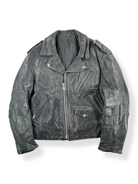 Front of Vintage 60s/70s Leather Jacket SZ M