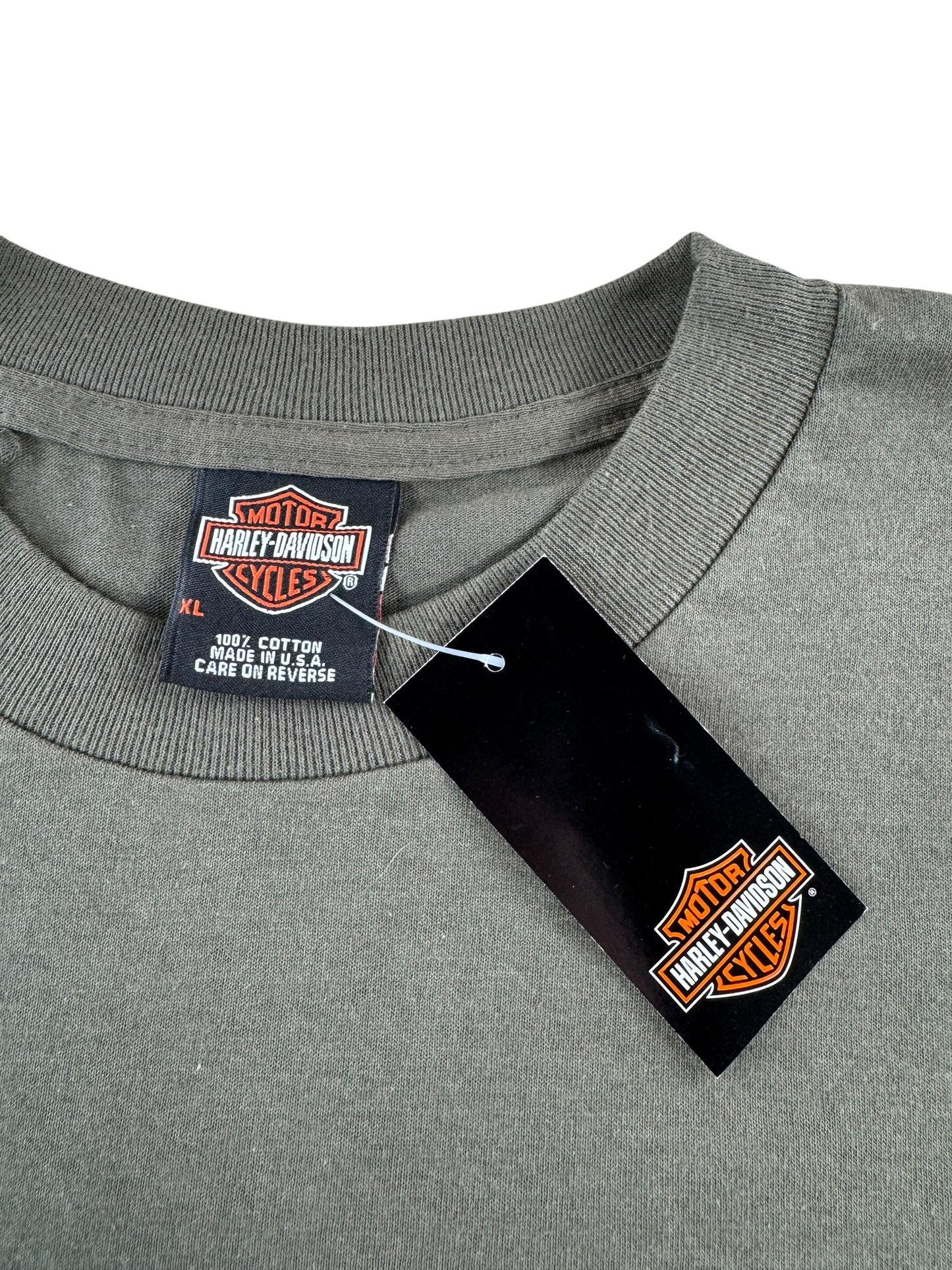 Tag on Vintage Deadstock 2005 Biker Bobs Harley Detroit Tee SZ XL