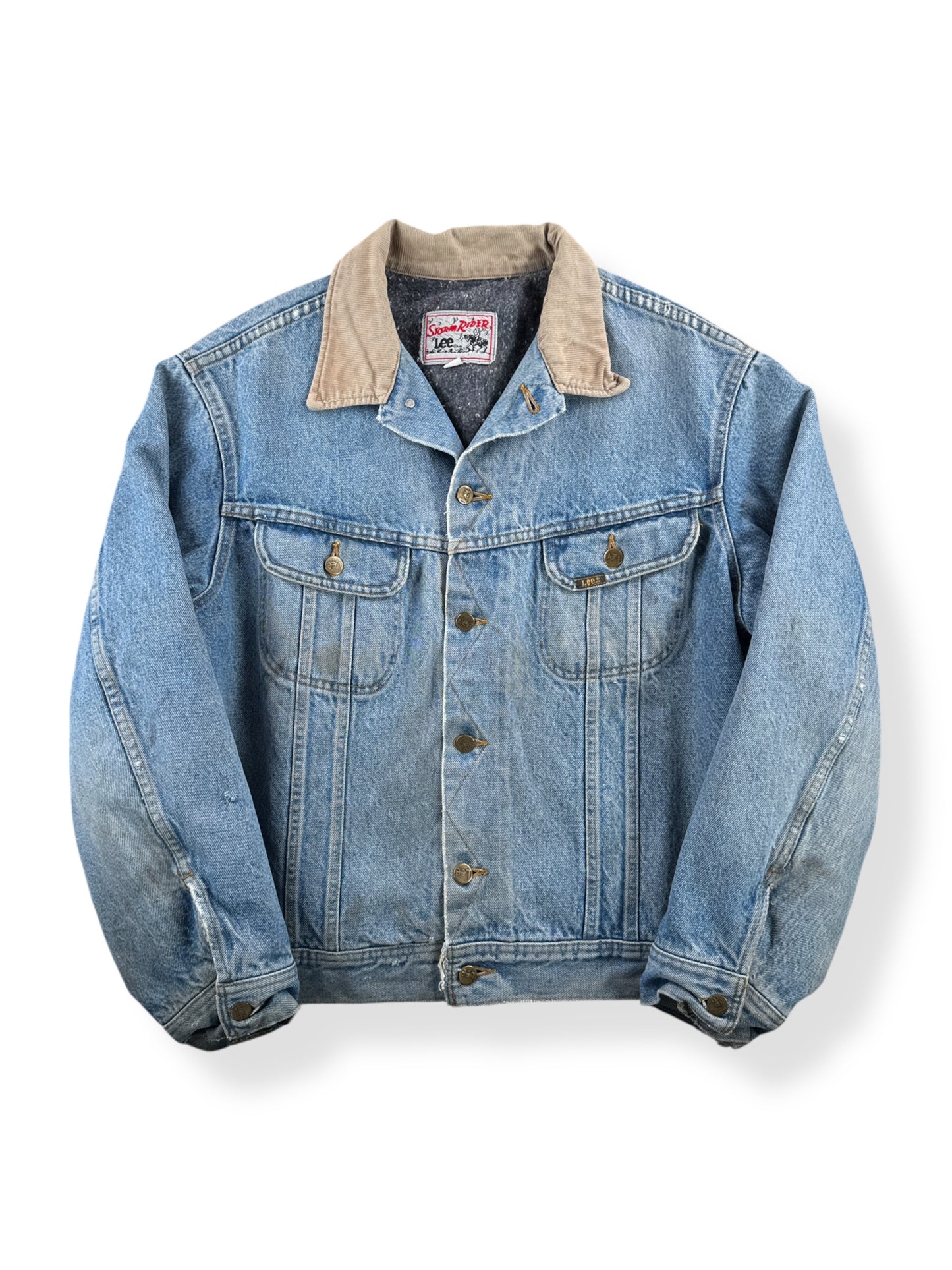 Front of Vintage Canadian Made Lee Storm Rider Denim Jacket SZ 44