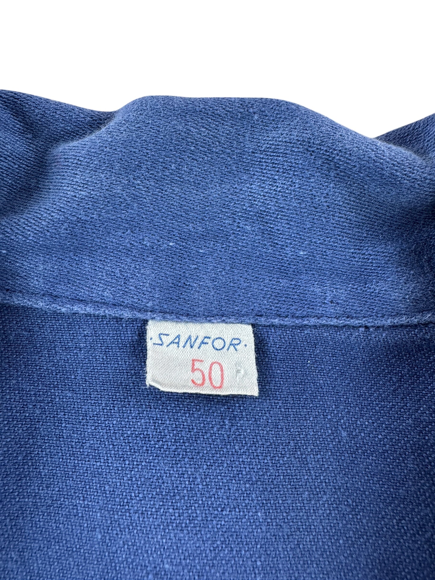 Tag on Vintage Sanfor Deep Blue French Chore Coat SZ M