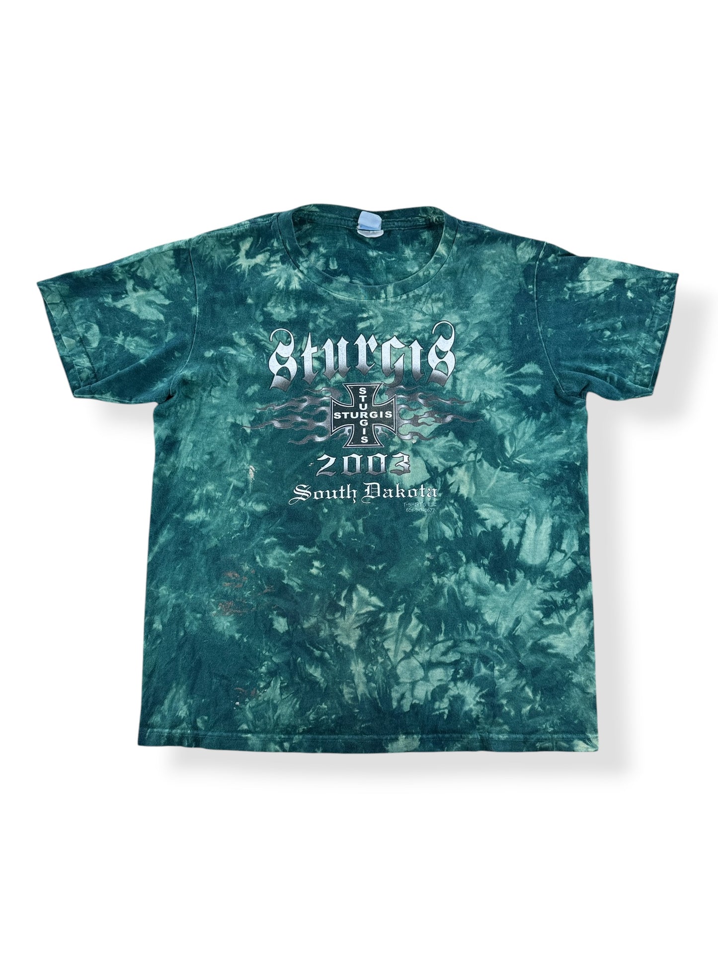 Front of Vintage Sturgis 2003 Tie Dye Tee SZ M