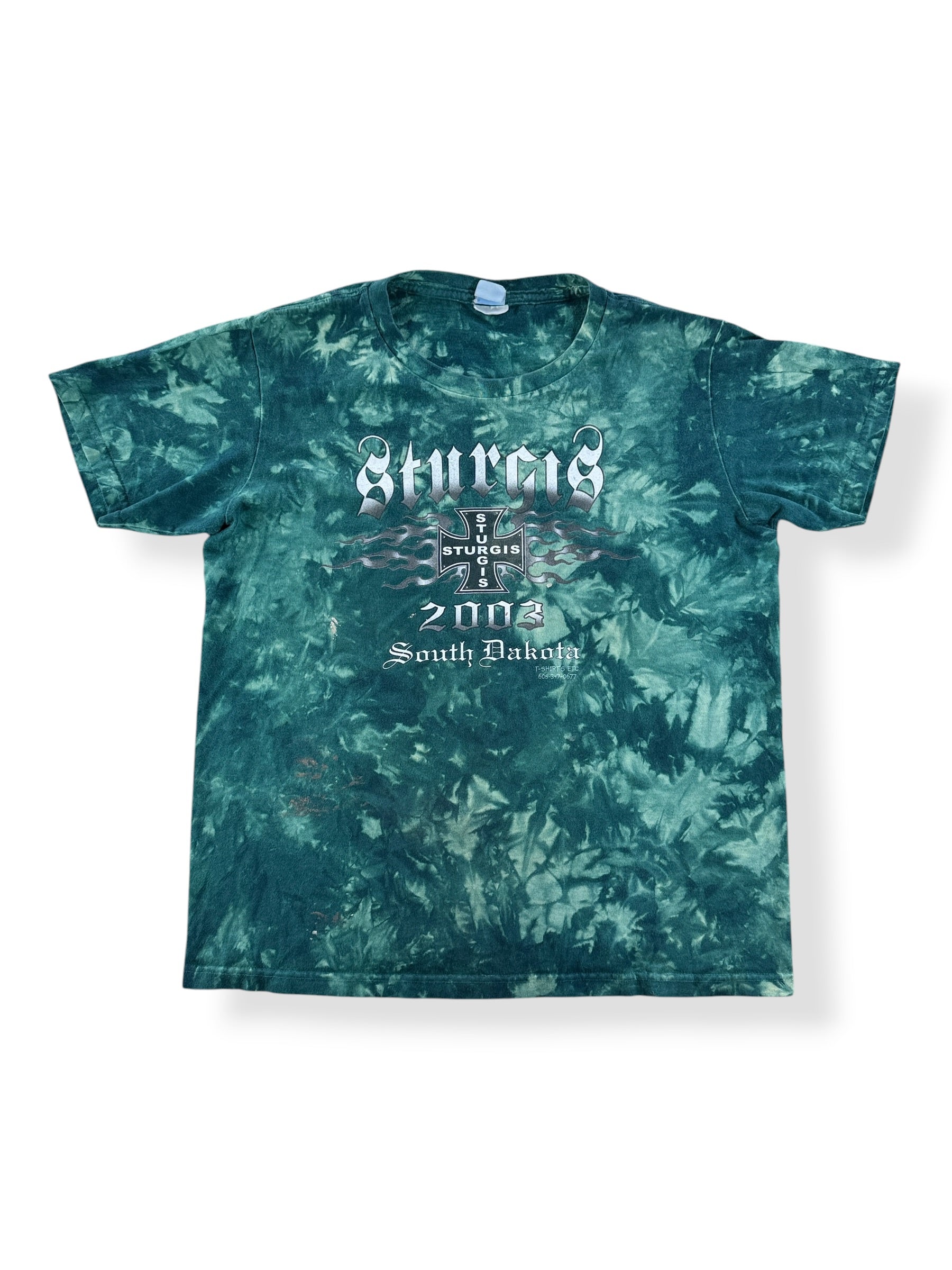 Front of Vintage Sturgis 2003 Tie Dye Tee SZ M
