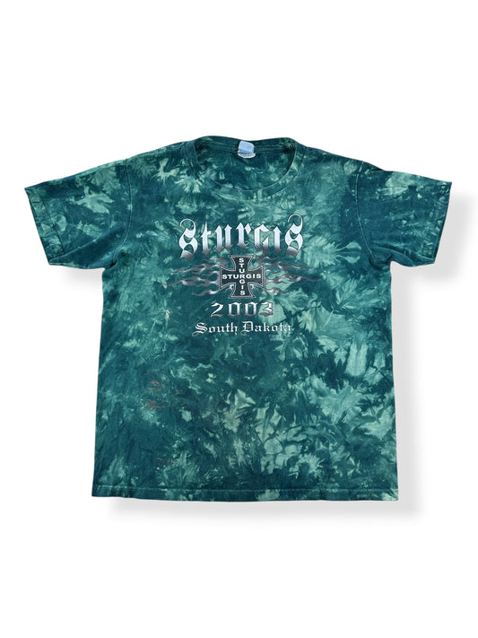 Front of Vintage Sturgis 2003 Tie Dye Tee SZ M