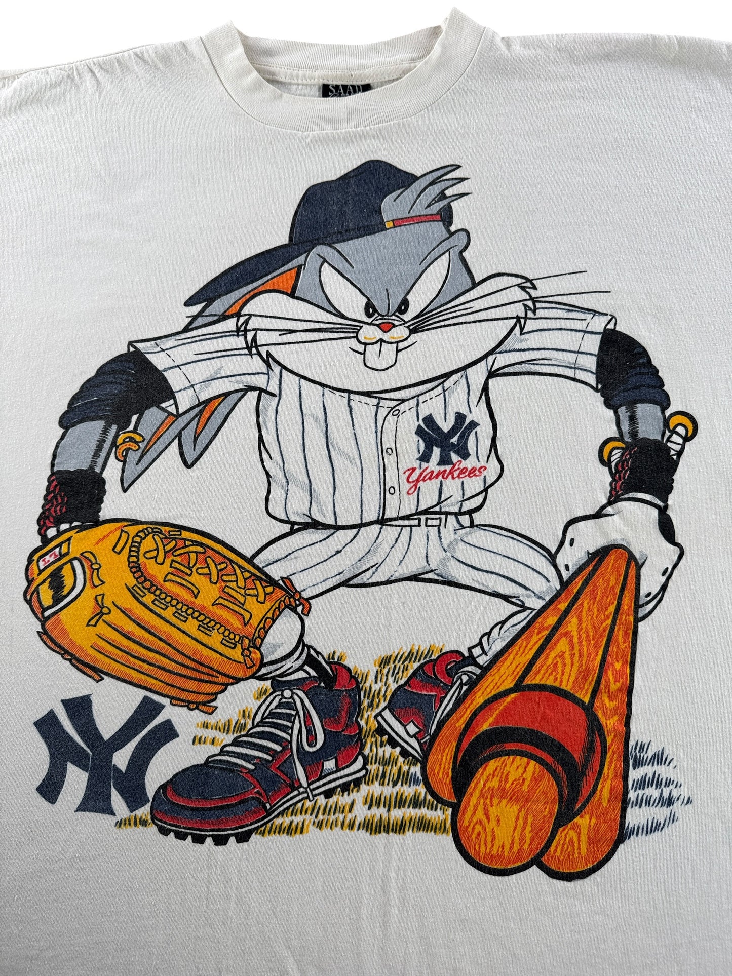 Graphic of Vintage Bugs Bunny New York Yankees Tee SZ XL