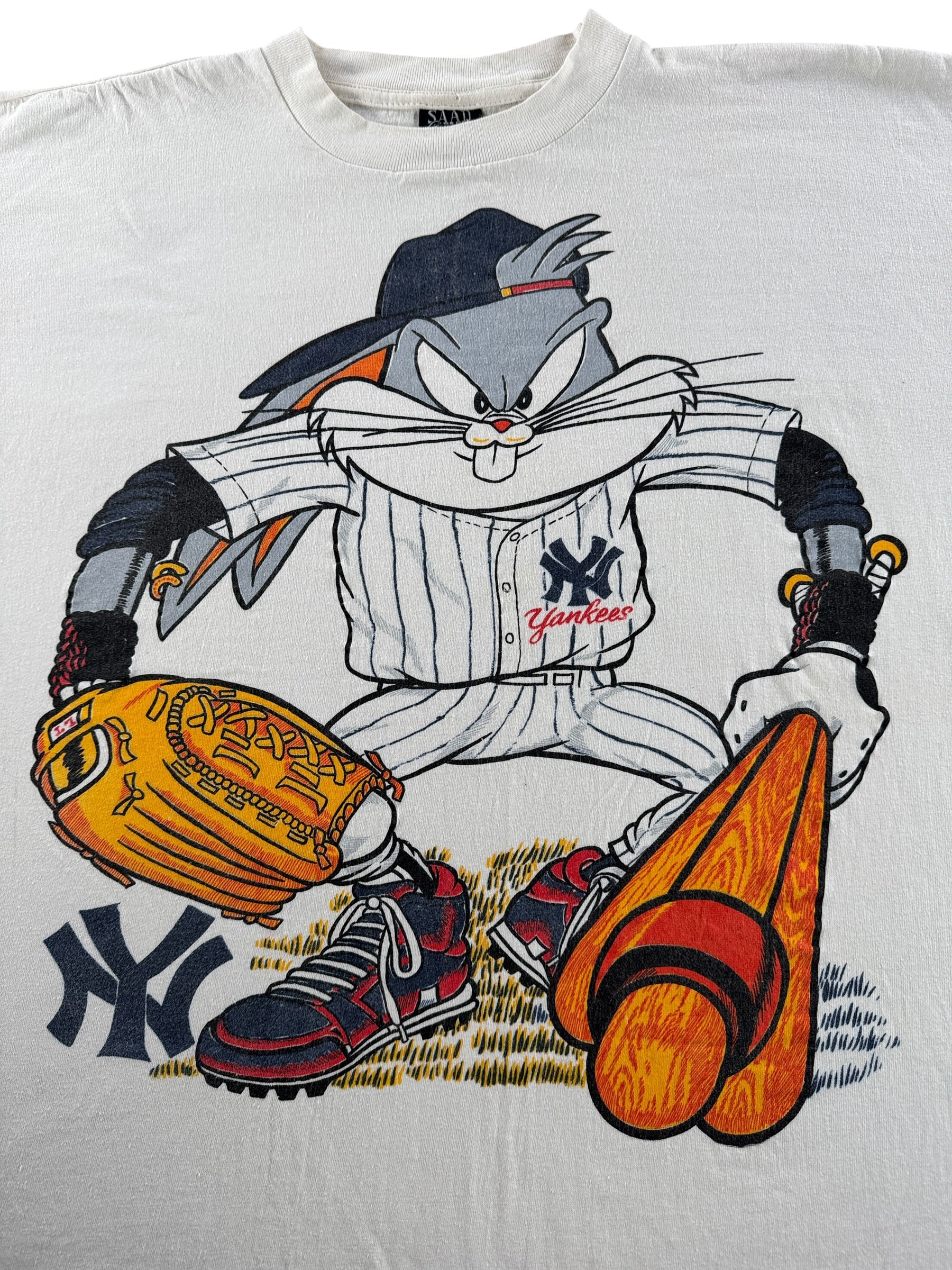 Graphic of Vintage Bugs Bunny New York Yankees Tee SZ XL