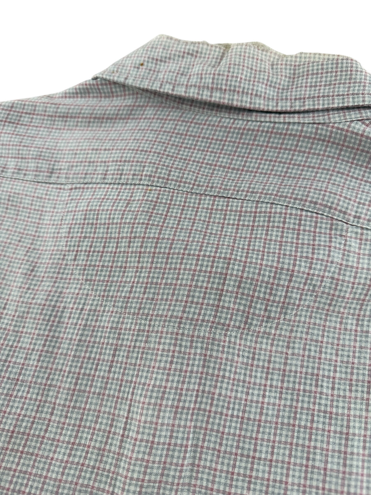 Stitching detail on back of Vintage 1940s Pilgrim Button Up Shirt SZ XL