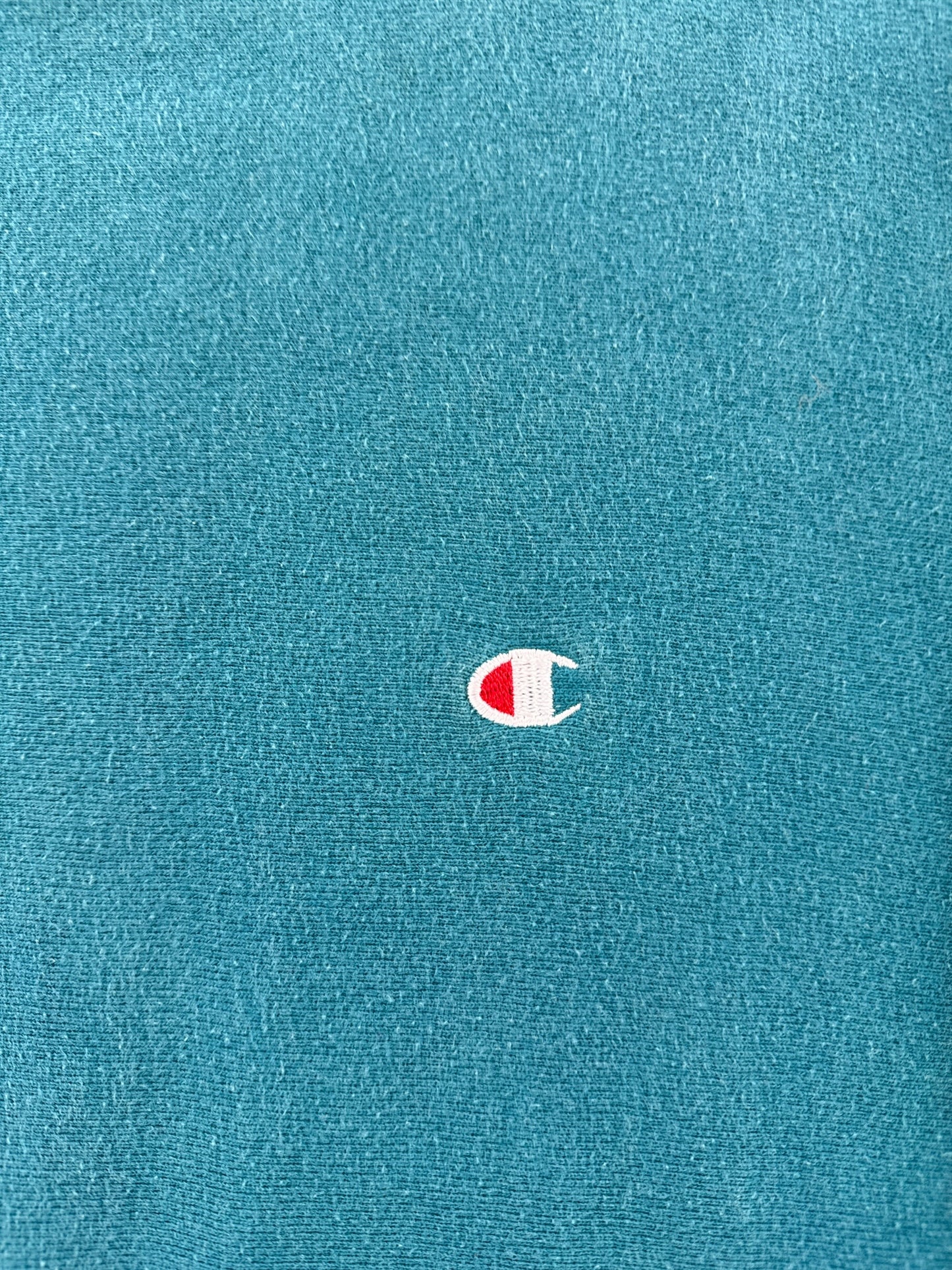 Embroidery on Vintage Teal Champion Reverse Weave Crewneck SZ XL (Fits M)