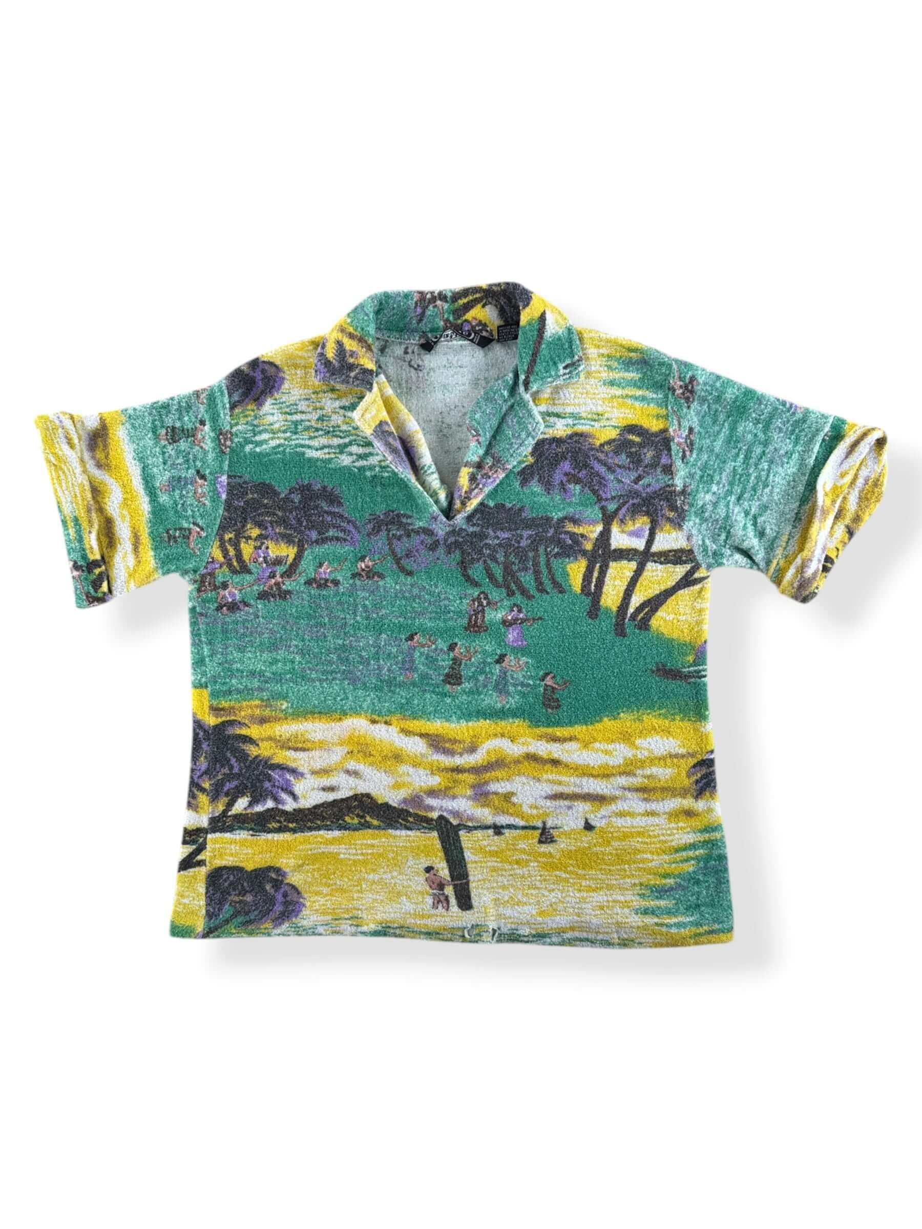 Front of Vintage Terrycloth Aloha Pullover Shirt SZ M (Fits S)
