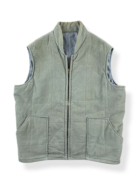 Front of Vintage Mint Green Corduroy Vest SZ L