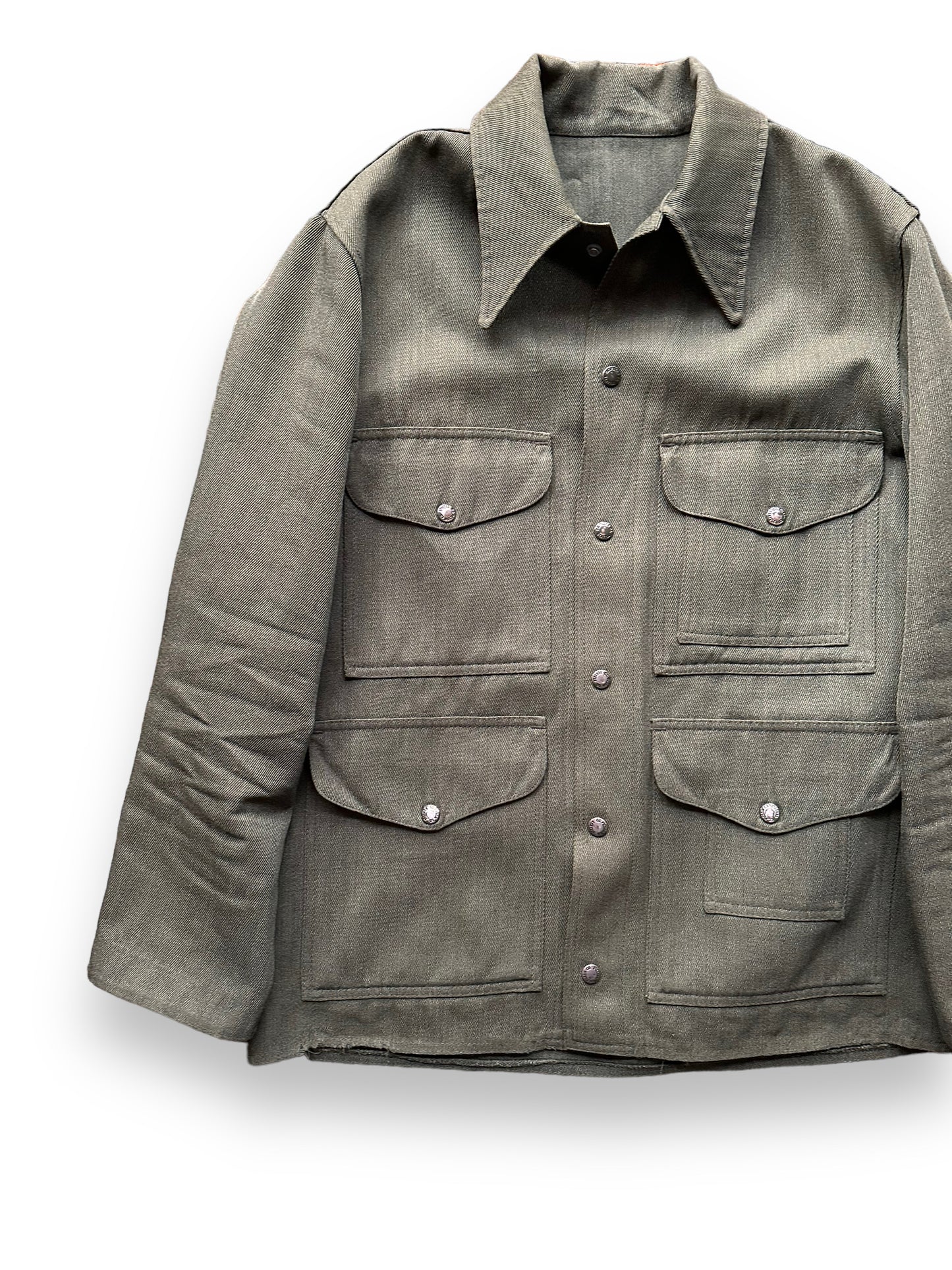 Front Right View of Vintage Filson Whipcord Cruiser SZ XL | Vintage Workwear Seattle | Vintage Filson Seattle