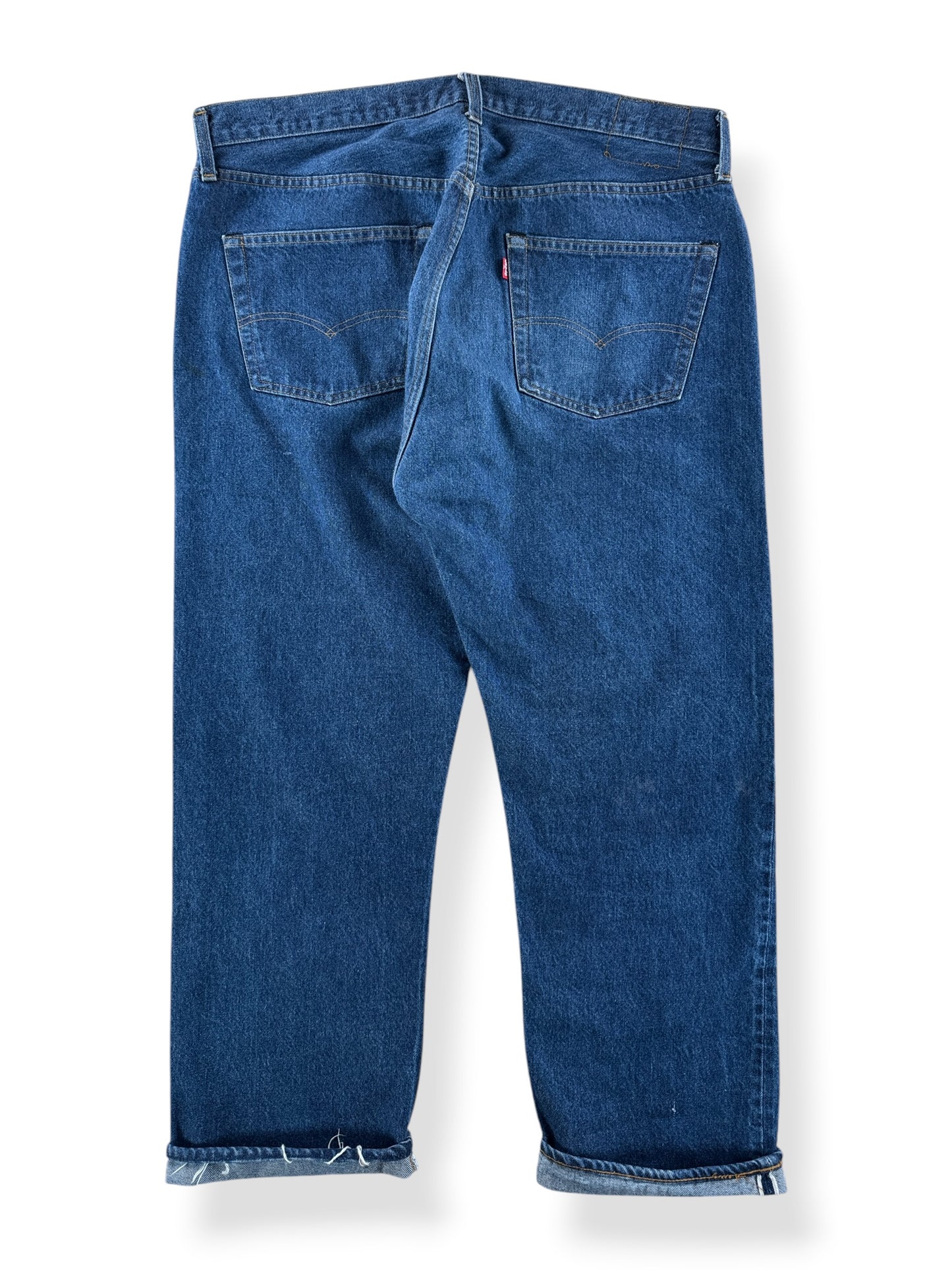 Back of Vintage Dark Double Stitch Levis 501 Redline Jeans W40 - AS IS