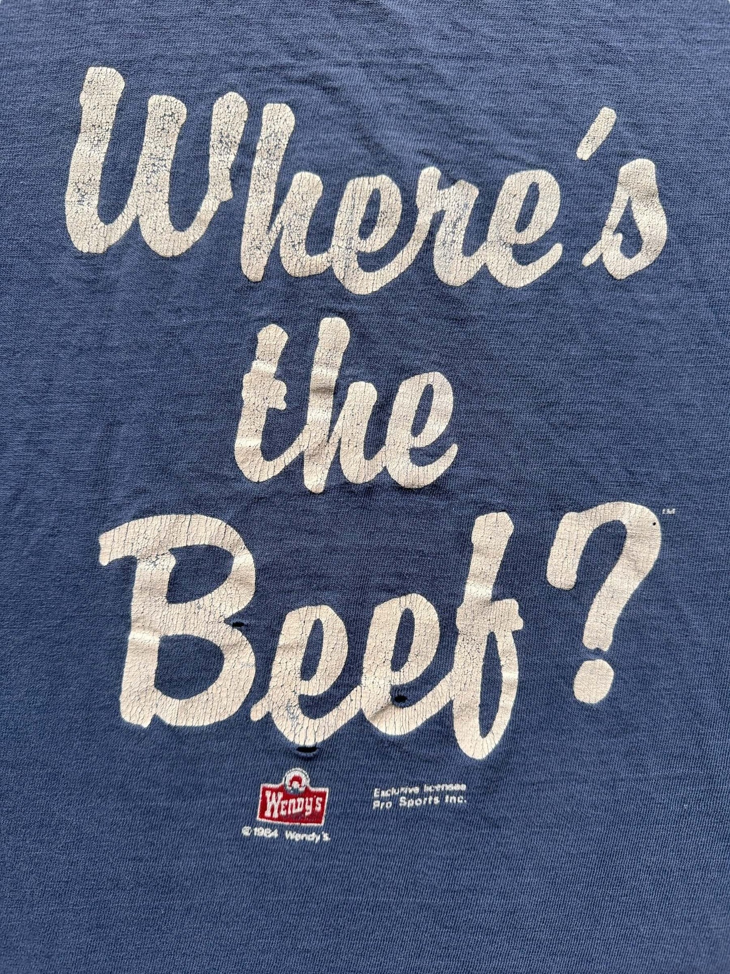 Graphic on Vintage Wendy's Where's The Beef Tee SZ XL