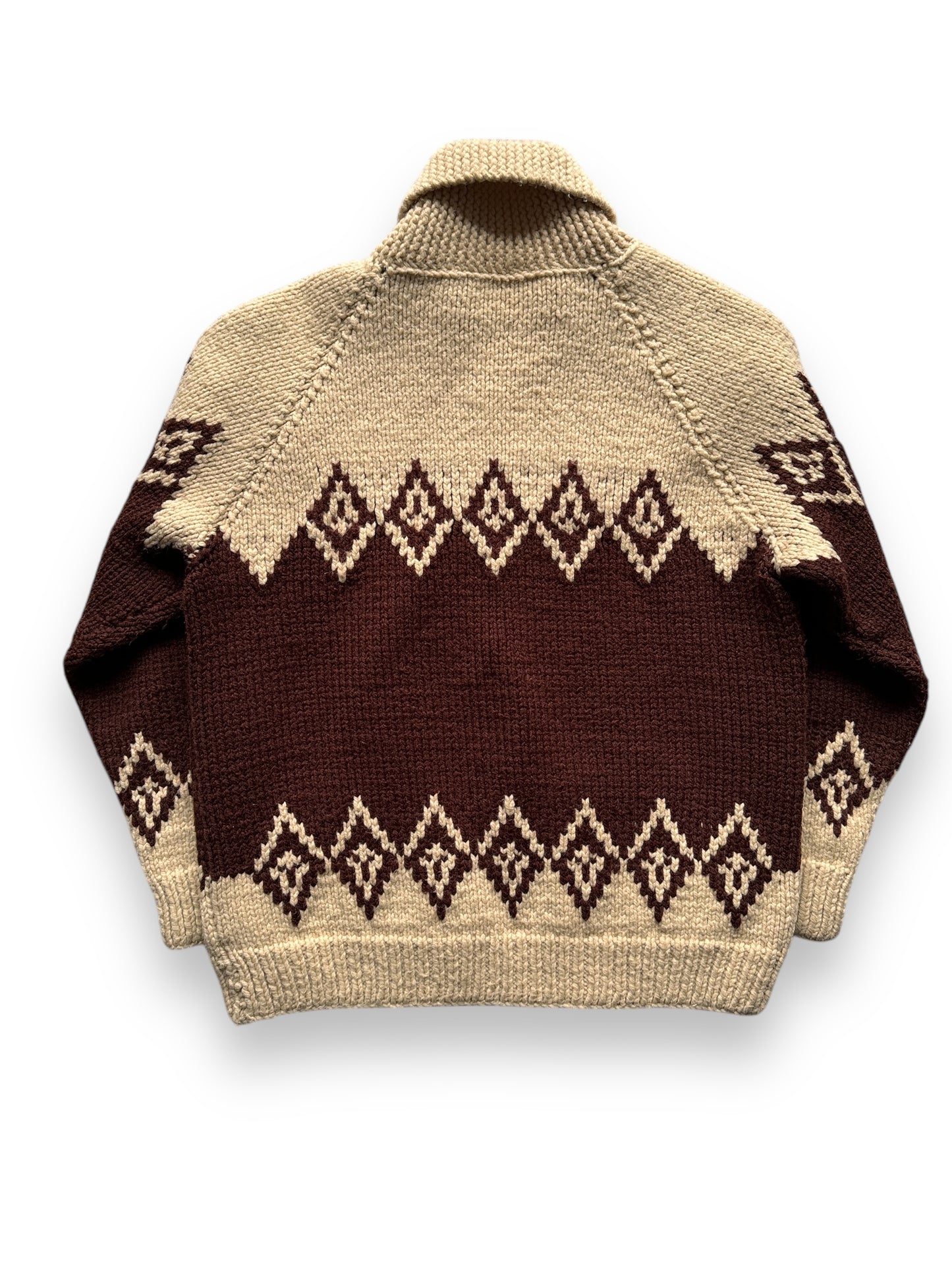 back of Vintage Cowichan Style Sweater SZ L