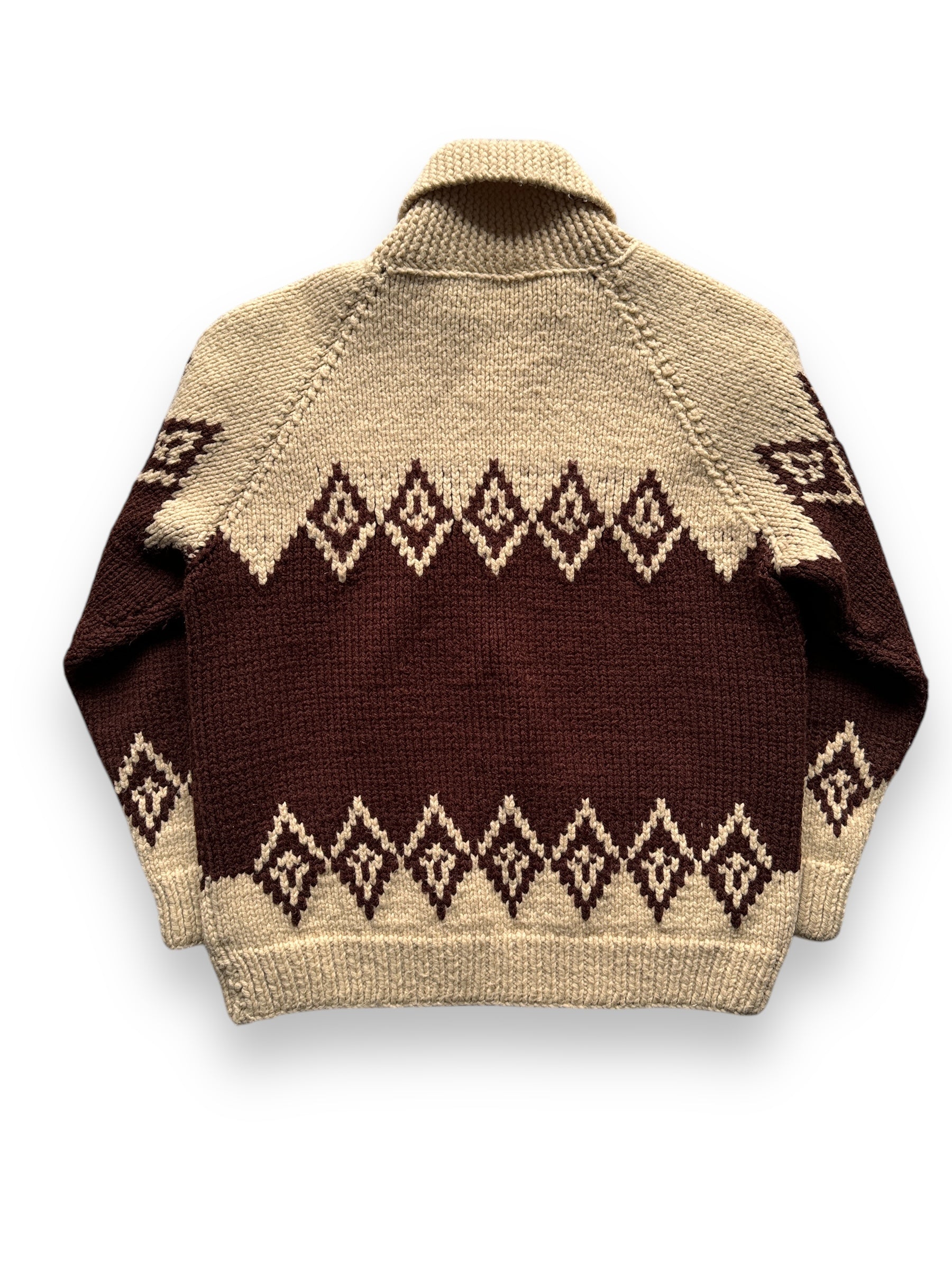 back of Vintage Cowichan Style Sweater SZ L