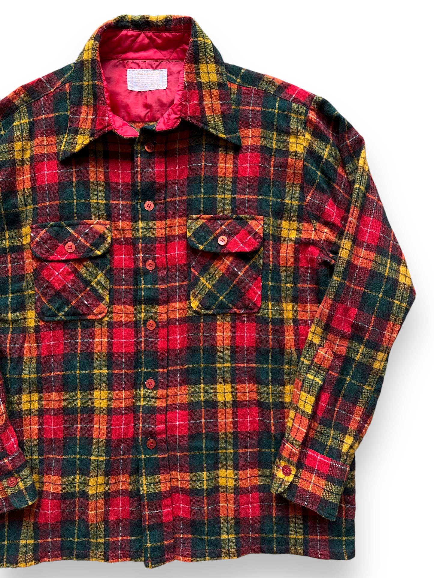 front left of Vintage Anderson Little Wool Blend Flannel SZ XL