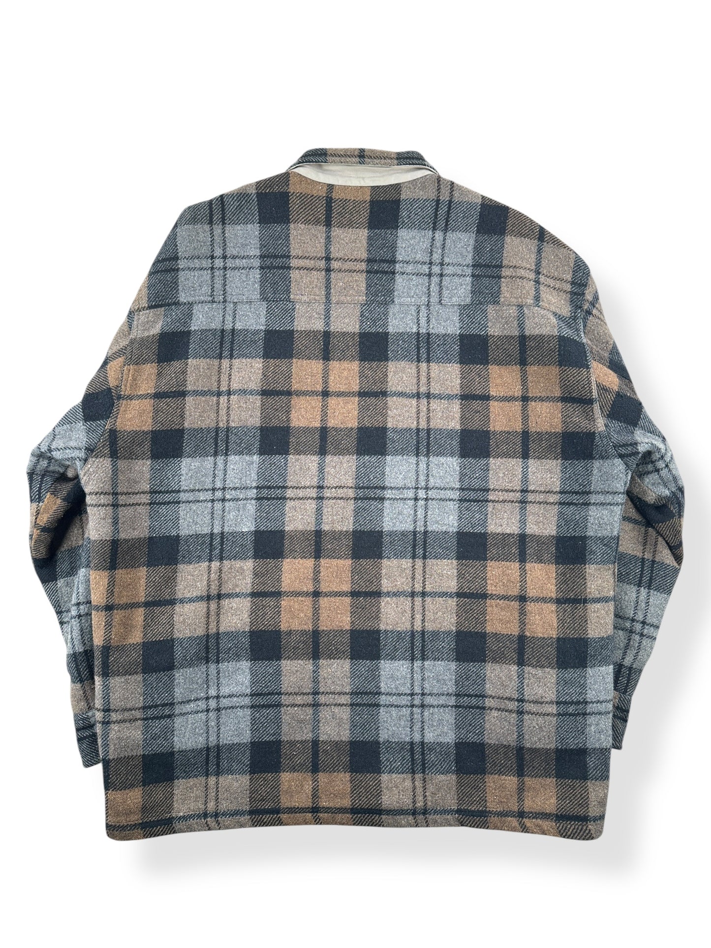 Back of Vintage Country Seat Zip Up Flannel SZ XL