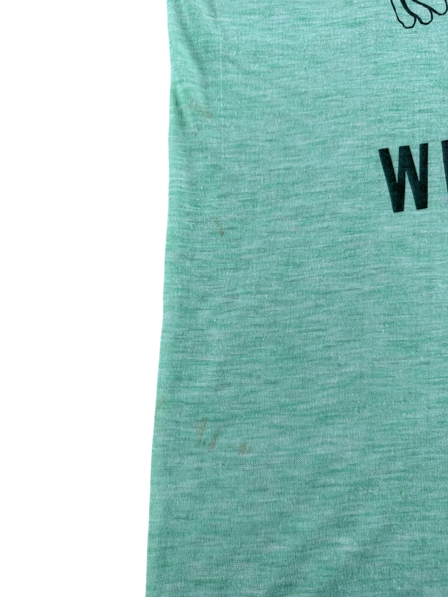 Stains on Vintage Tumwater Wrestling Green Ringer Tee SZ M (Fits S)
