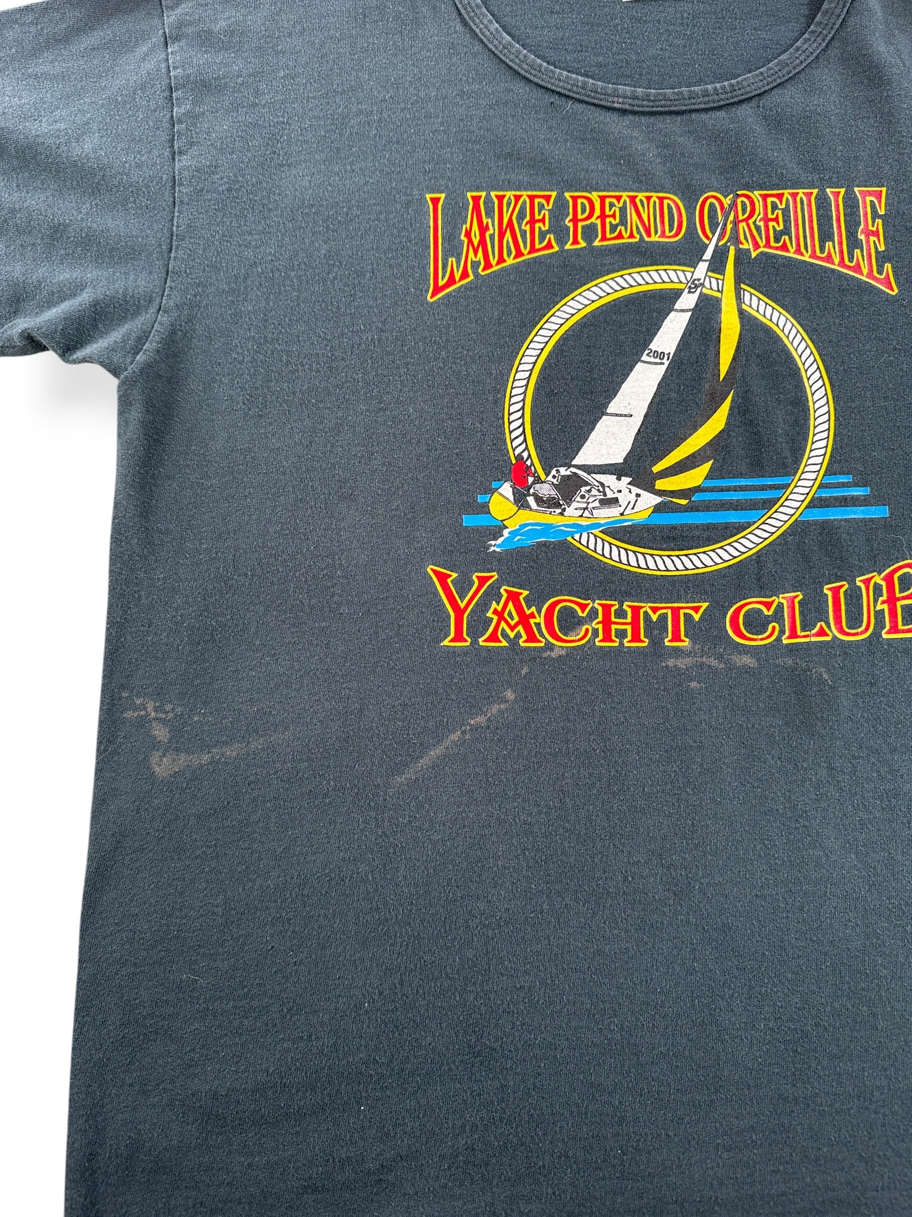 Staining on Vintage Lake Pend Oreille Yacht Club Tee SZ L