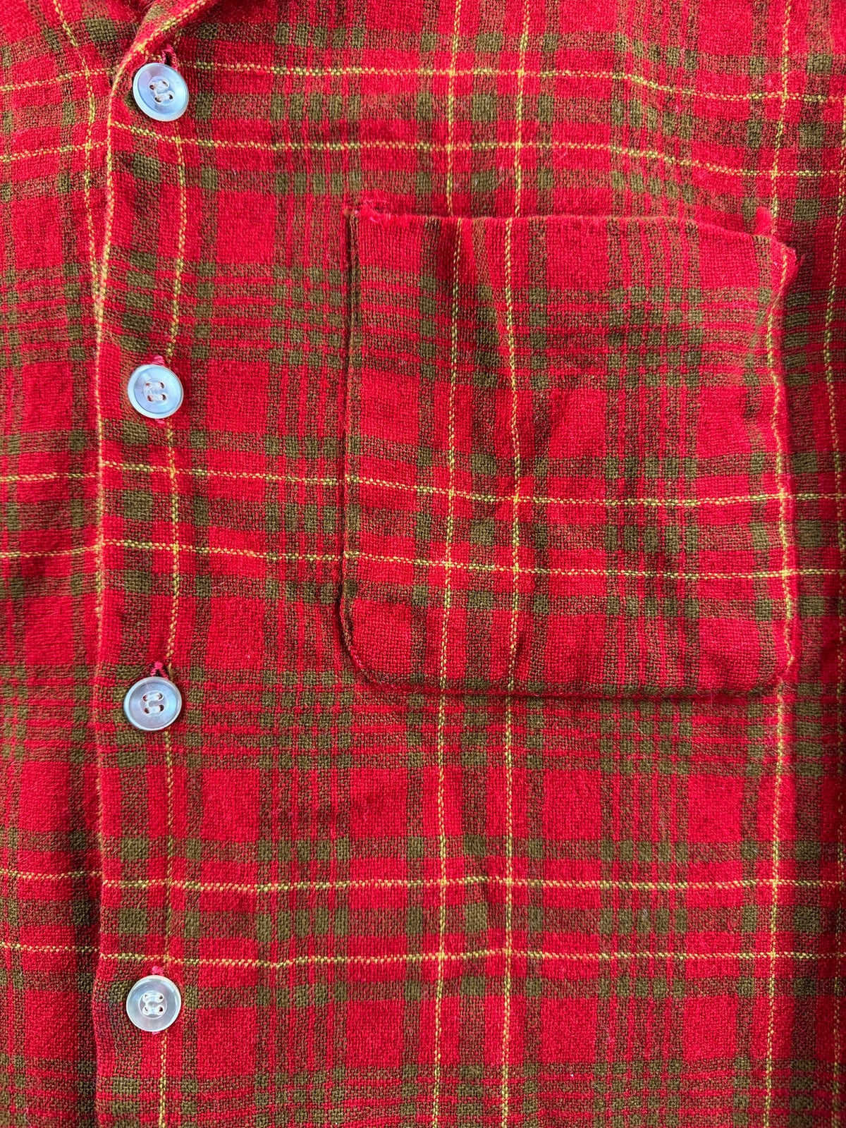 Pattern on front of Vintage 60s Puritan Wool Flannel SZ M