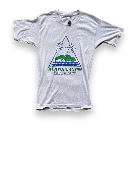 Front View of Vintage Emerald City Open Water Swim Tee SZ M | Barn Owl Vintage Tees | Vintage Graphic Tees Seattle