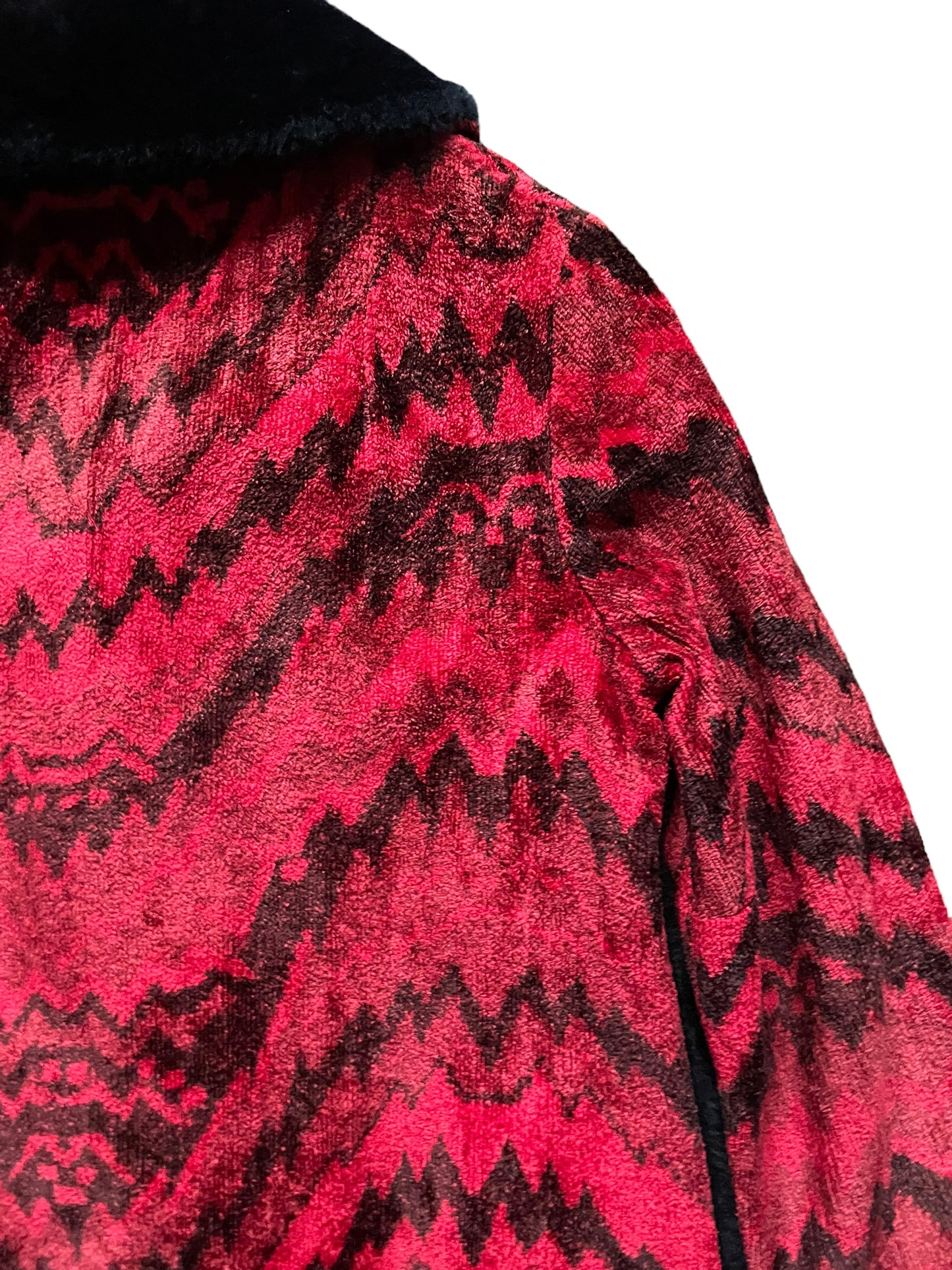 Back right shoulder view of Vintage 1960s Tapestry Coat SZ M-L | Seattle True 1960s Vintage | Barn Owl Vintage Tapestry Coats