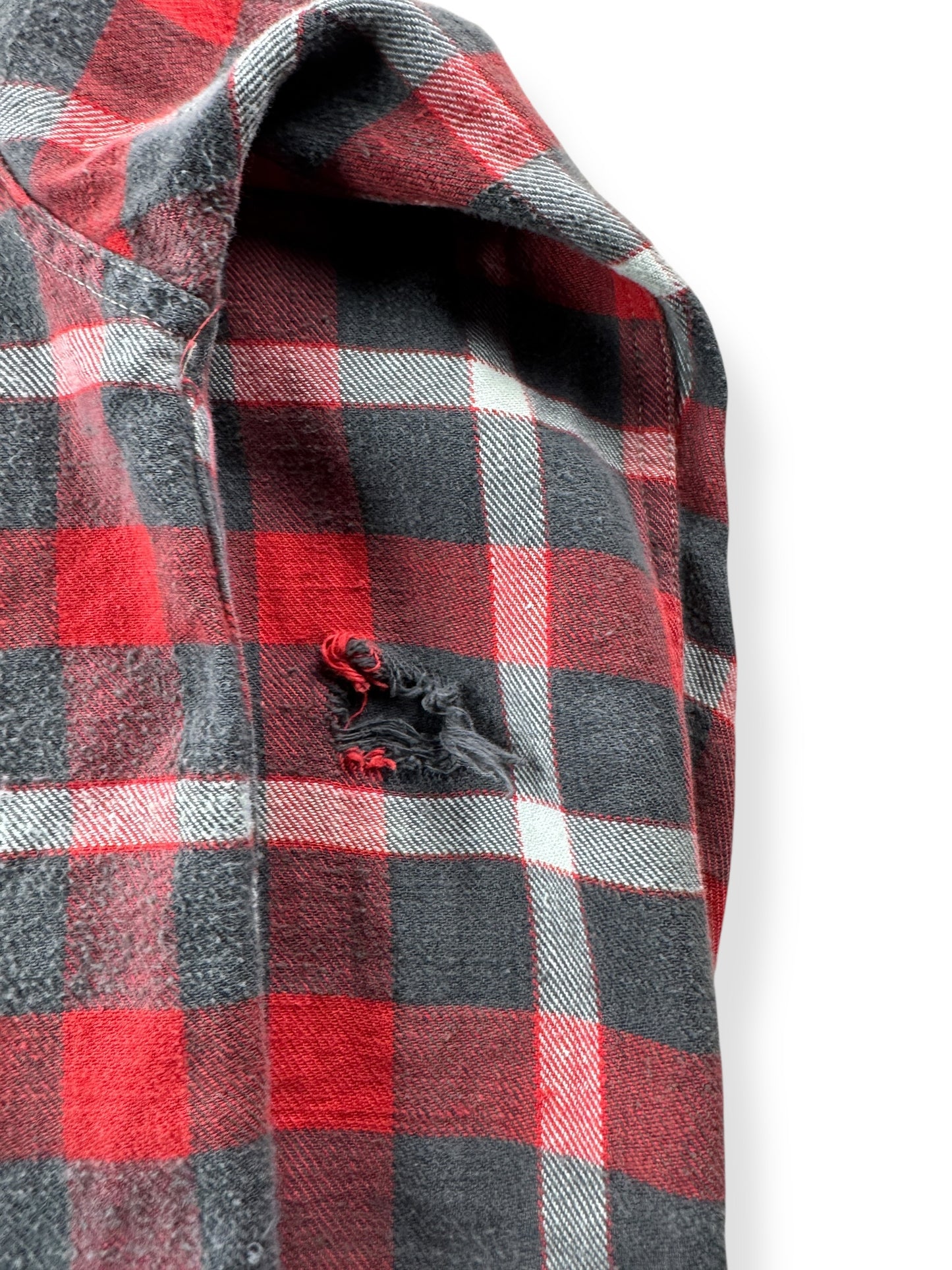 Hole on Vintage 60s Era Sussex Cotton Flannel SZ L