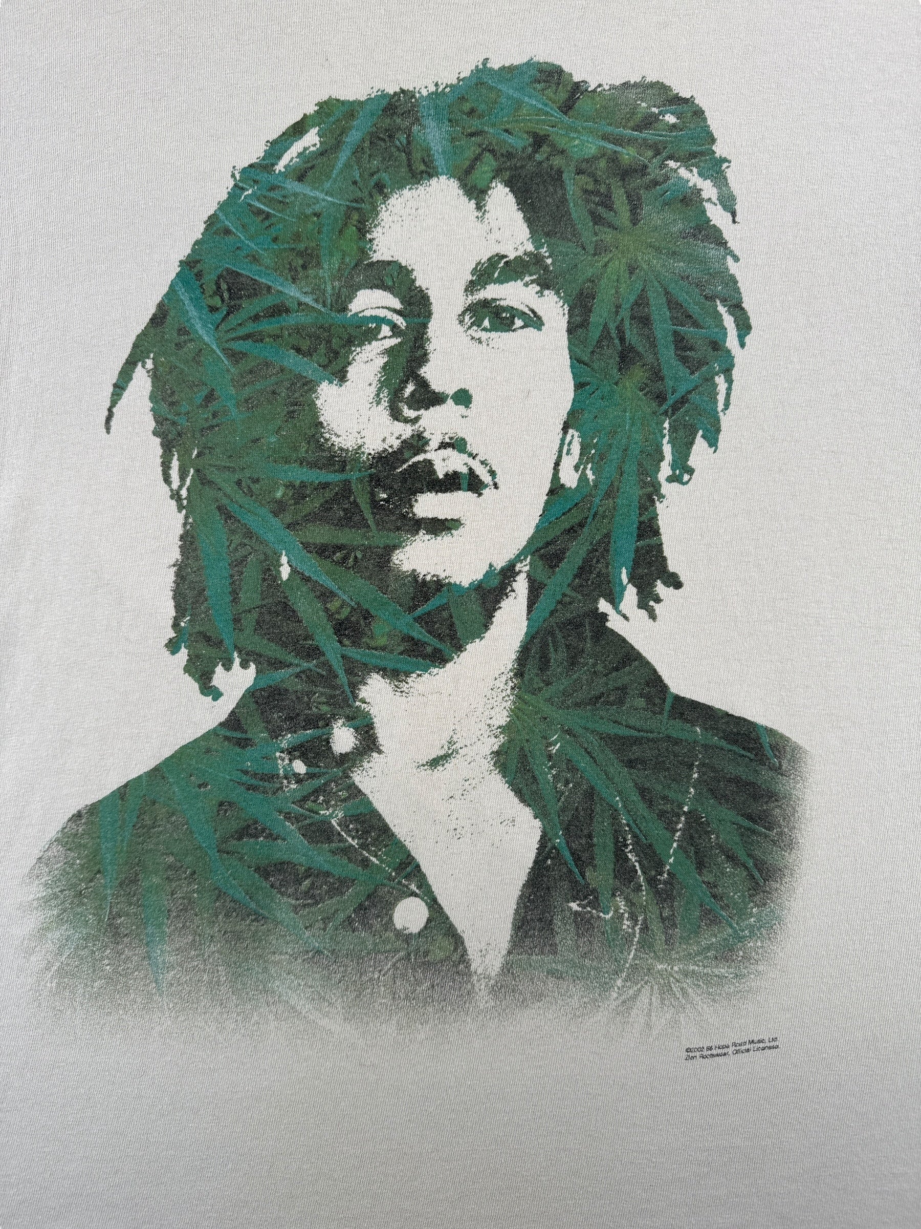 Front Graphic of Vintage Y2k Zion Rootswear Bob Marley Tee SZ L